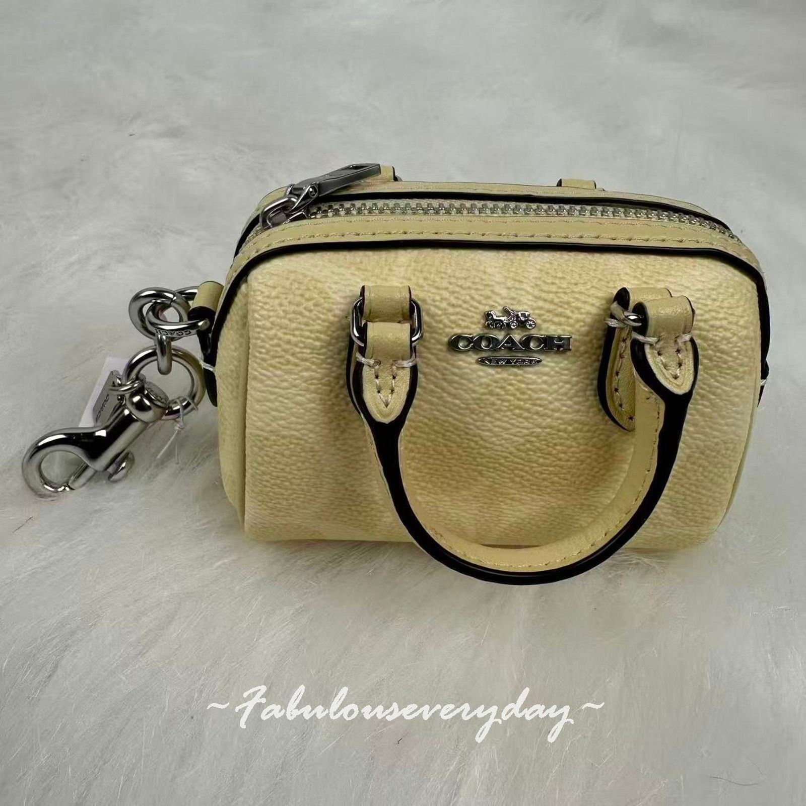 Coach COACH Mini Rowan Satchel Charm In Signature Canvas Yellow Size ONE SIZE - 2 Thumbnail