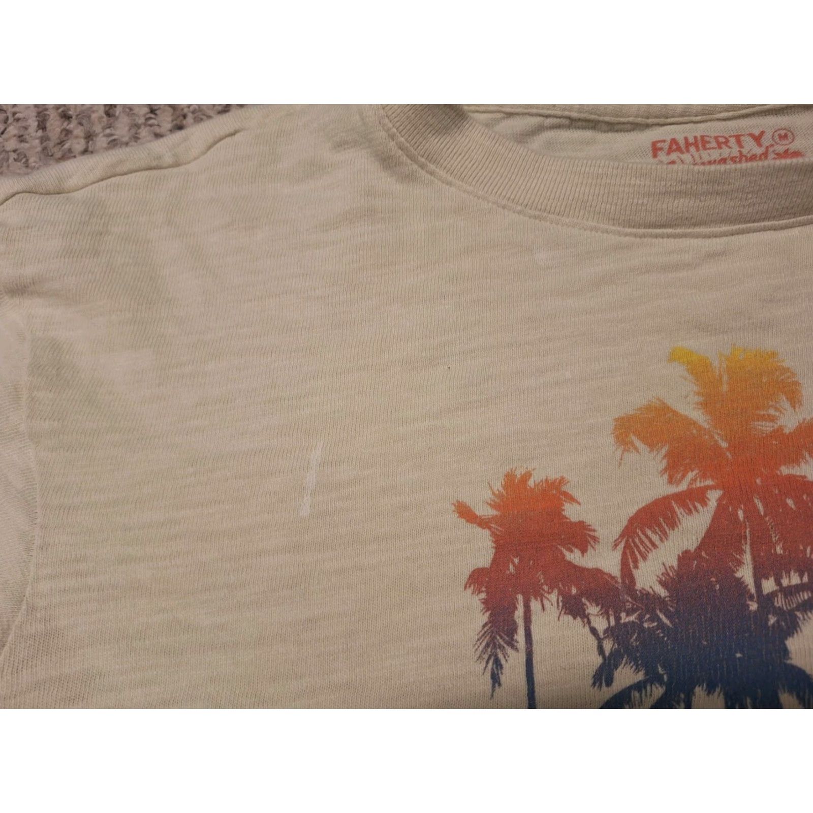Faherty Faherty Blouse Woman M Ivory Sunwashed Organic Cotton Tropical Palm Tree Size M / US 6-8 / IT 42-44 - 2 Thumbnail