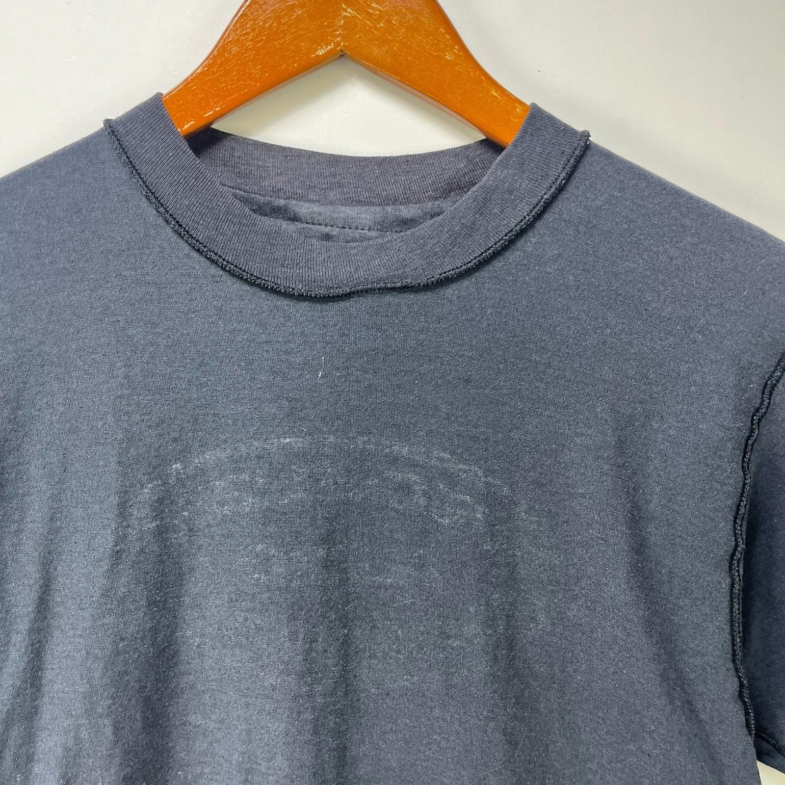 Hanes Vintage 80s Faded Blank Black Hanes Shirt Large Inside Out Size US L / EU 52-54 / 3 - 3 Thumbnail