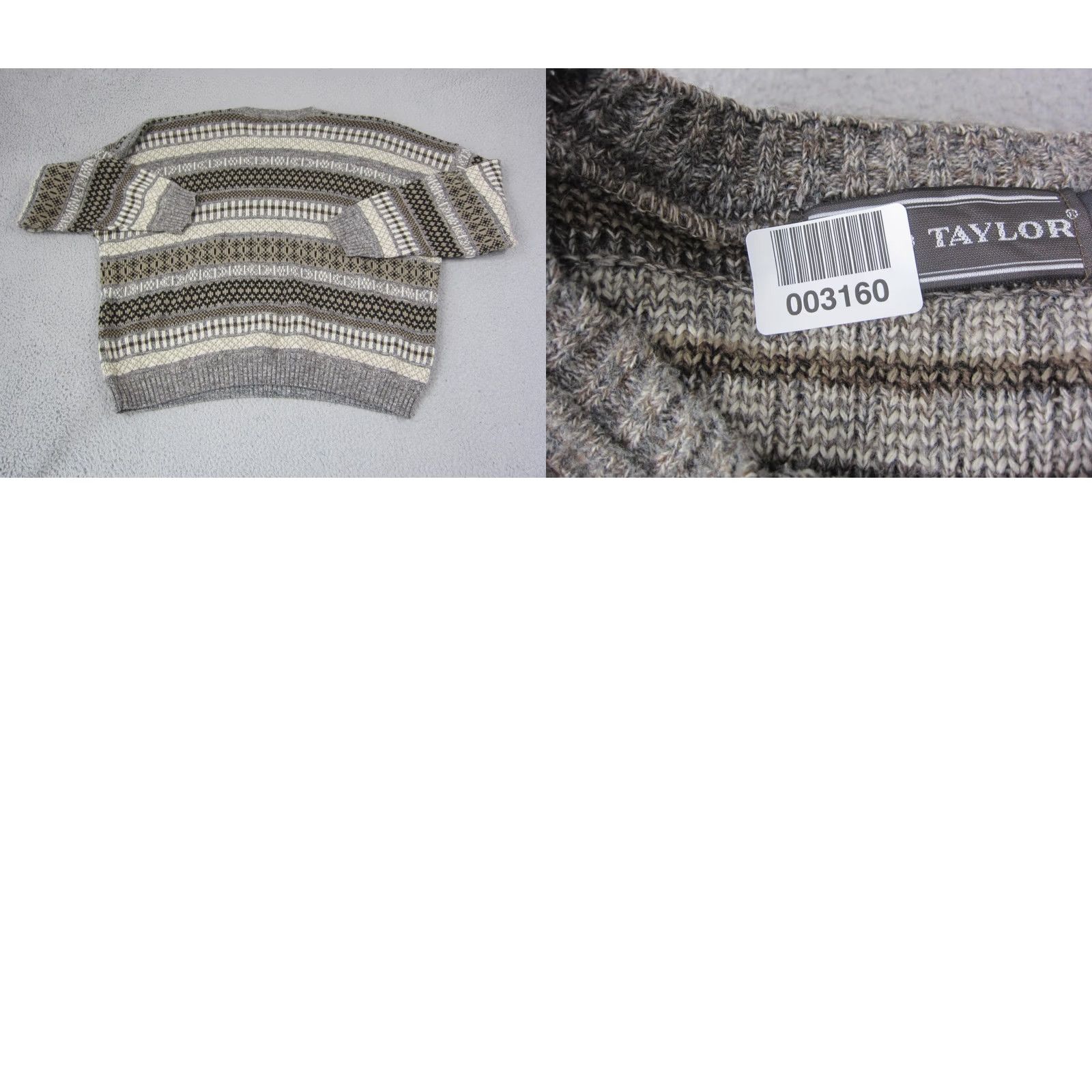Vintage VINTAGE David Taylor Sweater 3XL XXXL Gray Striped Pullover Made in USA Mens Size US XXL / EU 58 / 5 - 8 Thumbnail