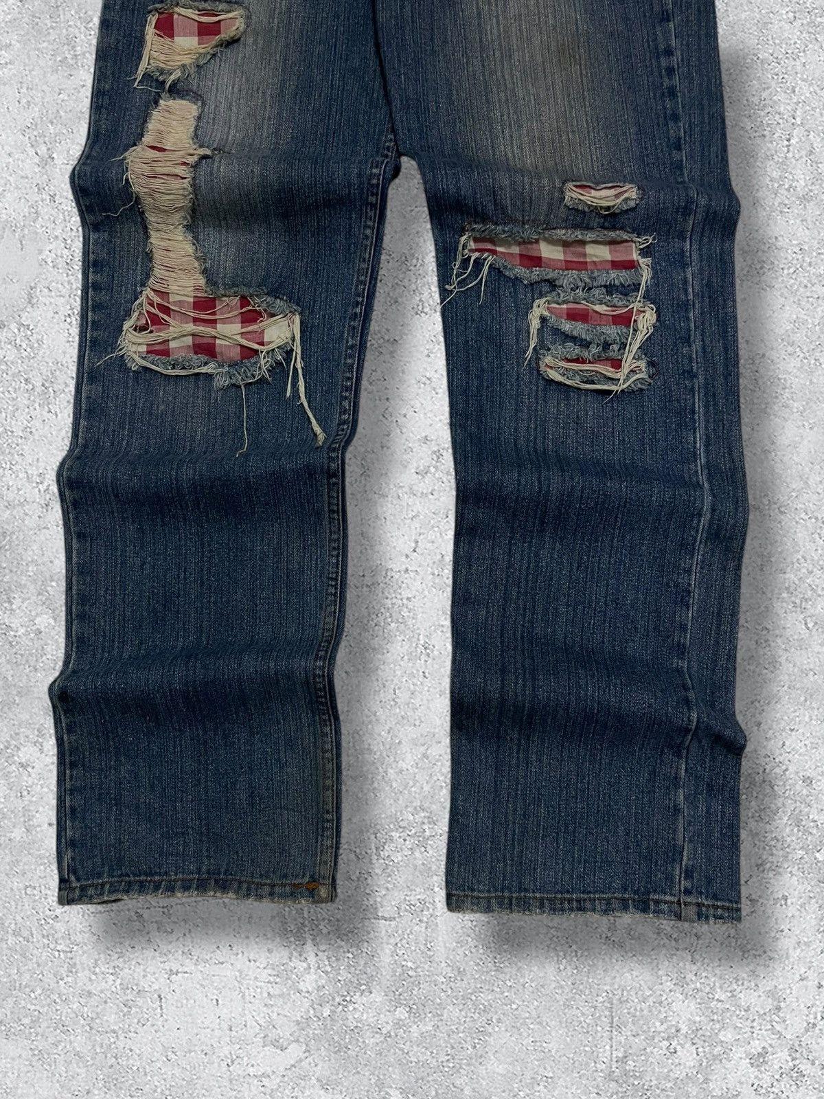 Japanese Brand Vintage Japan Designer 90’s Nylaus Grunge Patchwork Denim Size US 34 / EU 50 - 3 Thumbnail