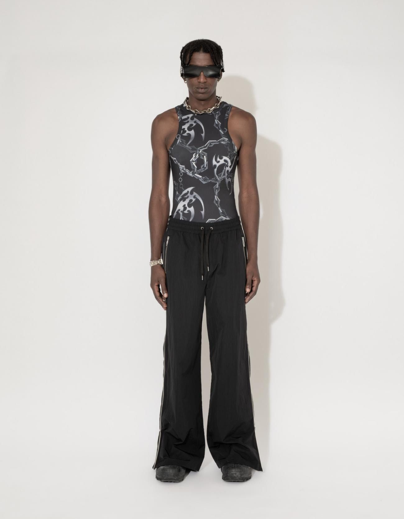 image of ds! Ss23 Han Kjobenhavn Chain Tribal Stretch Racer Top in Silver, Men's (Size Medium)