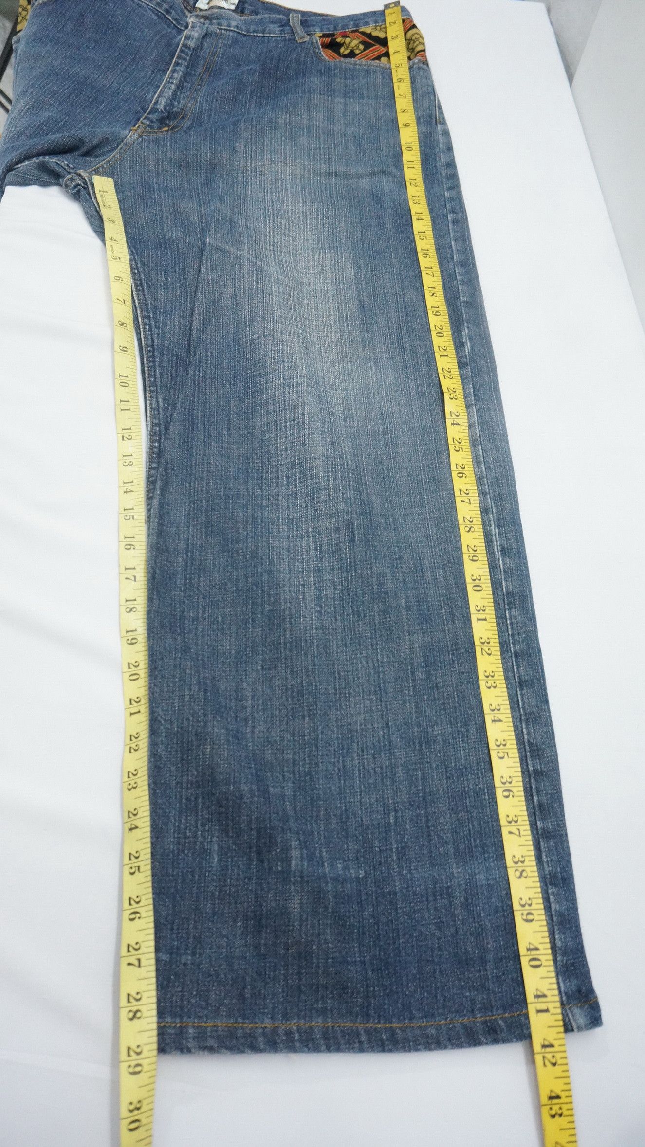 Japanese Brand 🌸🌸Rare Karakuri Tamashi Koi Embroidery Vintage Jeans Size US 40 / EU 56 - 10 Thumbnail