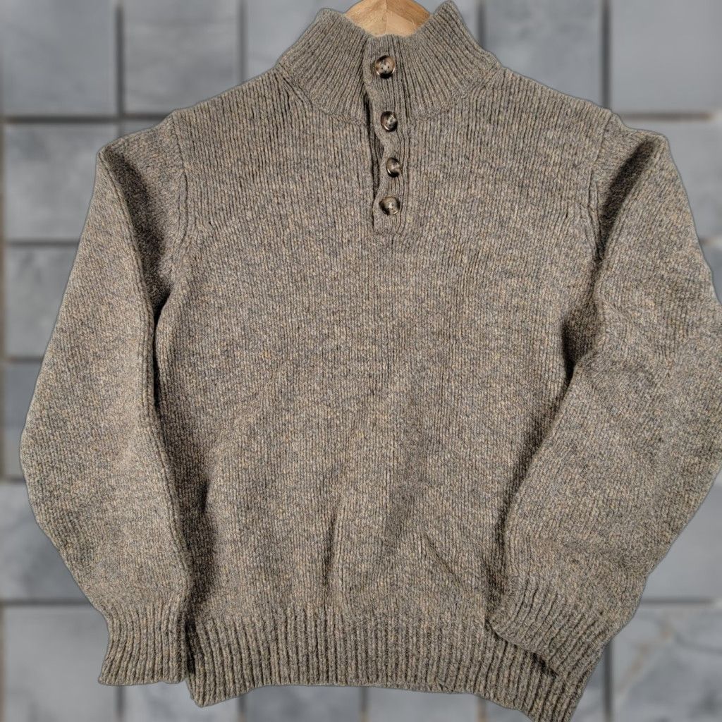 Vintage L. L. BEAN 100% LambsWool Men's Small Four Button Pullover Sweater Size US S / EU 44-46 / 1 - 1 Thumbnail