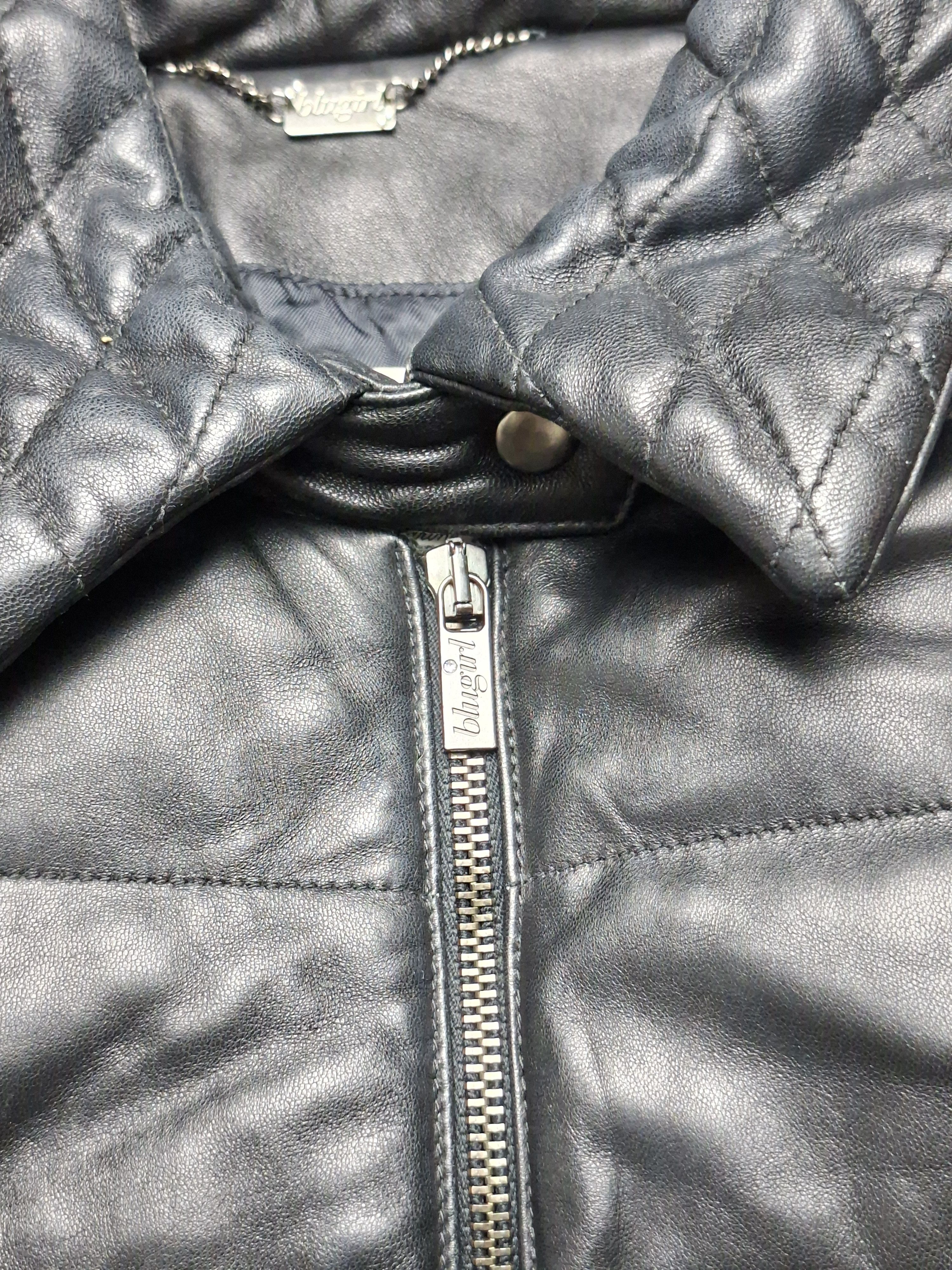 Blumarine Blugirl Blumarine Black Leather Puffer Jacket Quilted Size S / US 4 / IT 40 - 6 Thumbnail