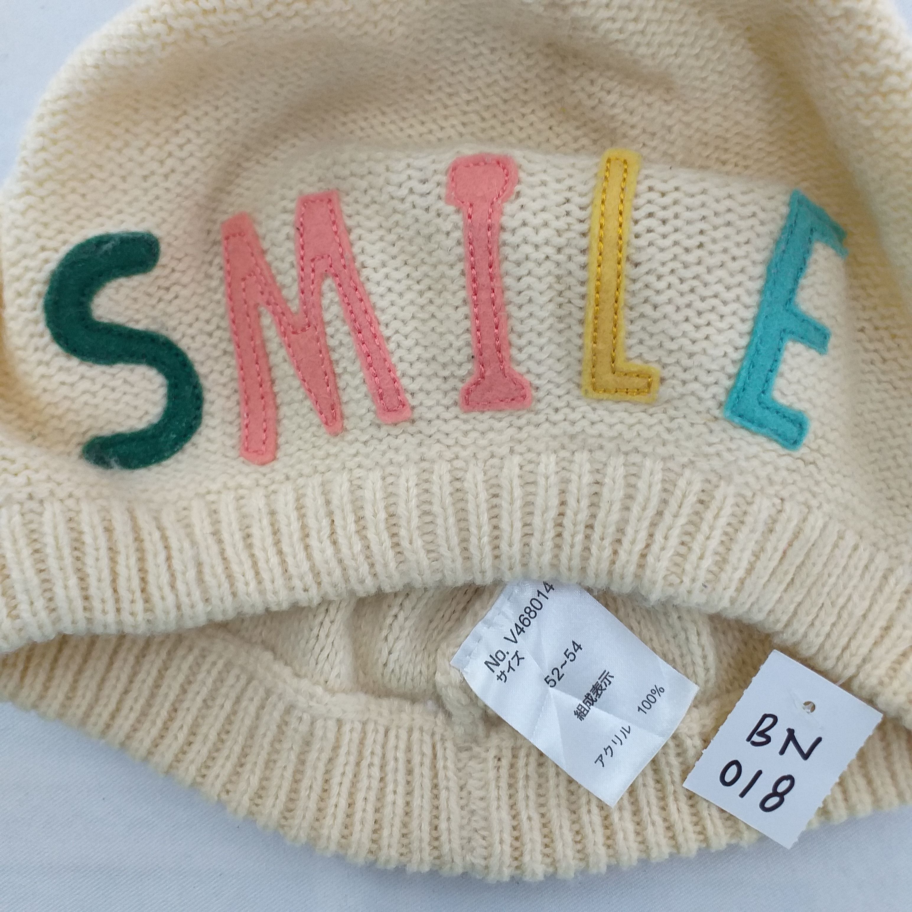 Japanese Brand Colorful Smile Spell out Snow Cap Hat Beanie -BN018 Size ONE SIZE - 4 Thumbnail