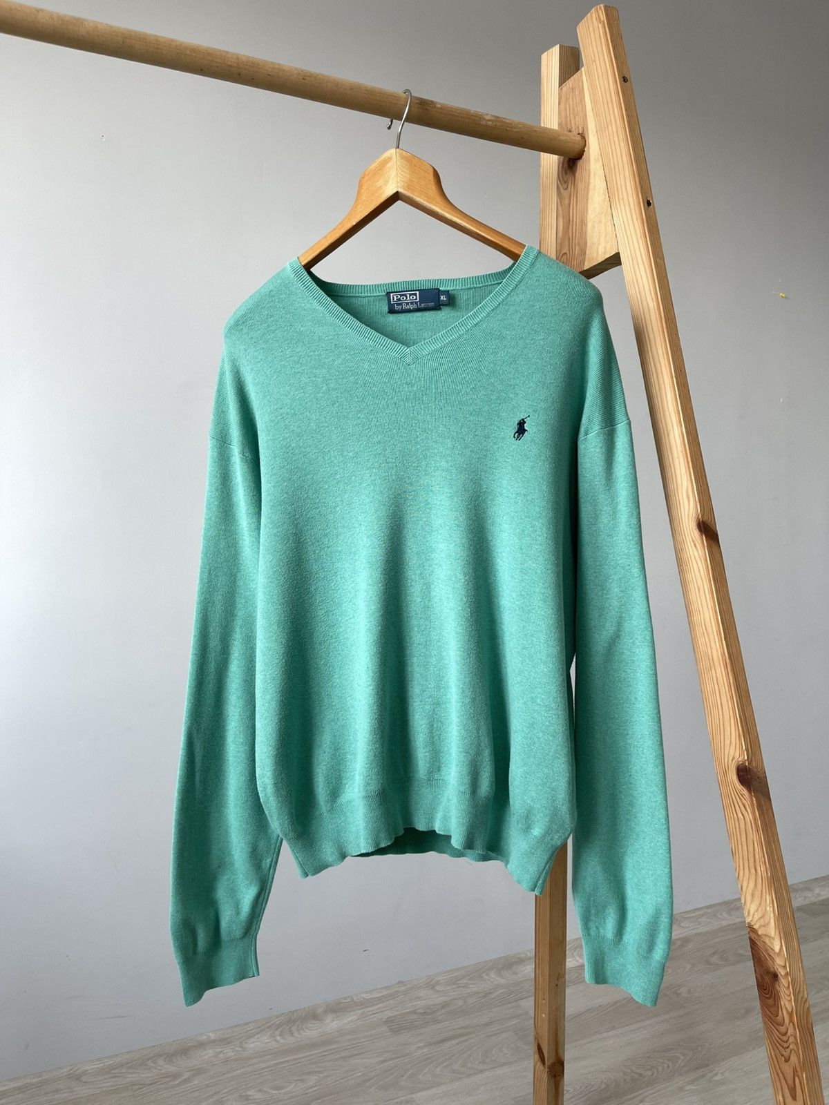 Polo Ralph Lauren VINTAGE 90s POLO RALPH LAUREN VNECK MINT PIMA COTTON SWEATER Size US XL / EU 56 / 4 - 4 Thumbnail