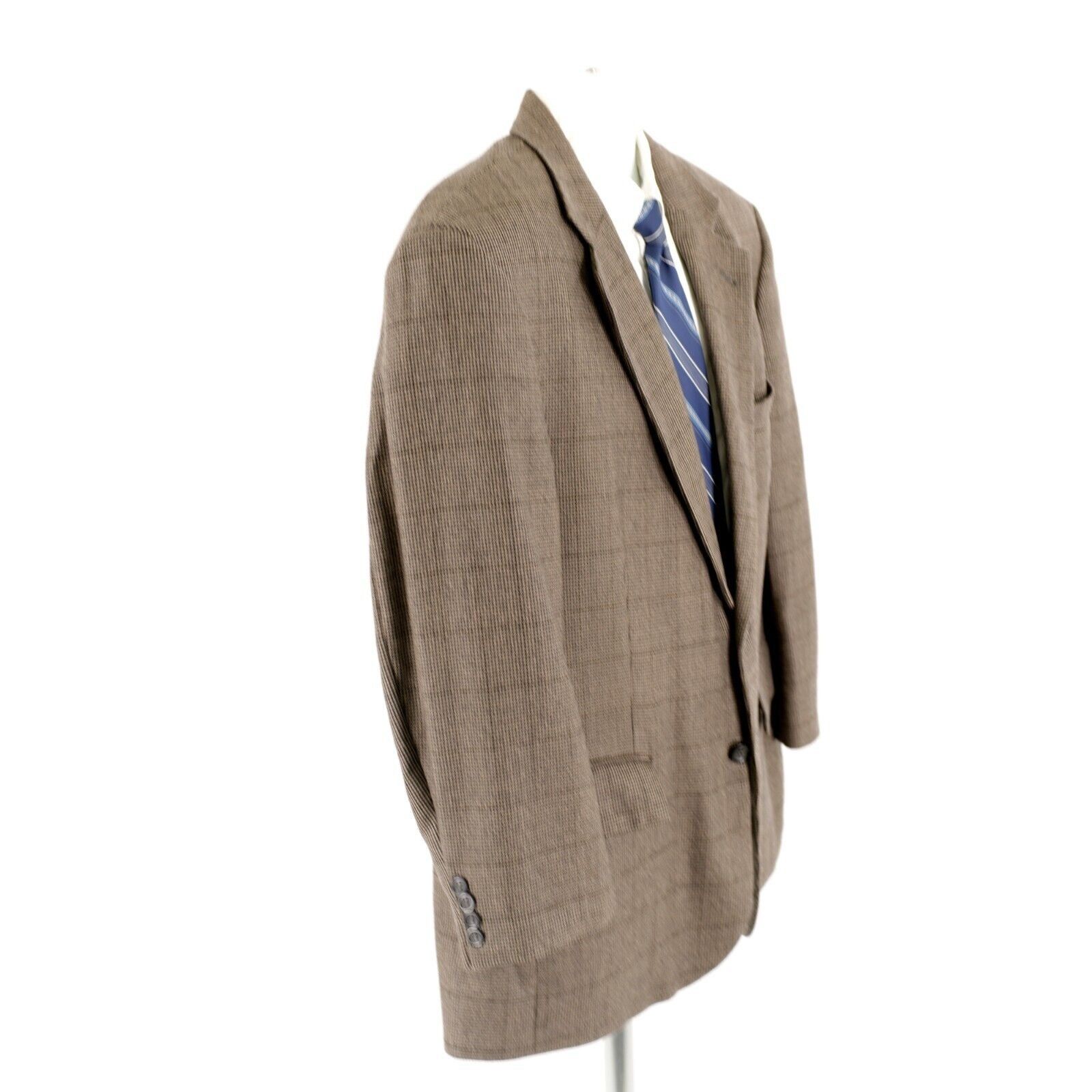 Oscar De La Renta Oscar De La Renta Soft Tweed Lambswool Cashmere Gray Tan Che Size 44R - 7 Thumbnail