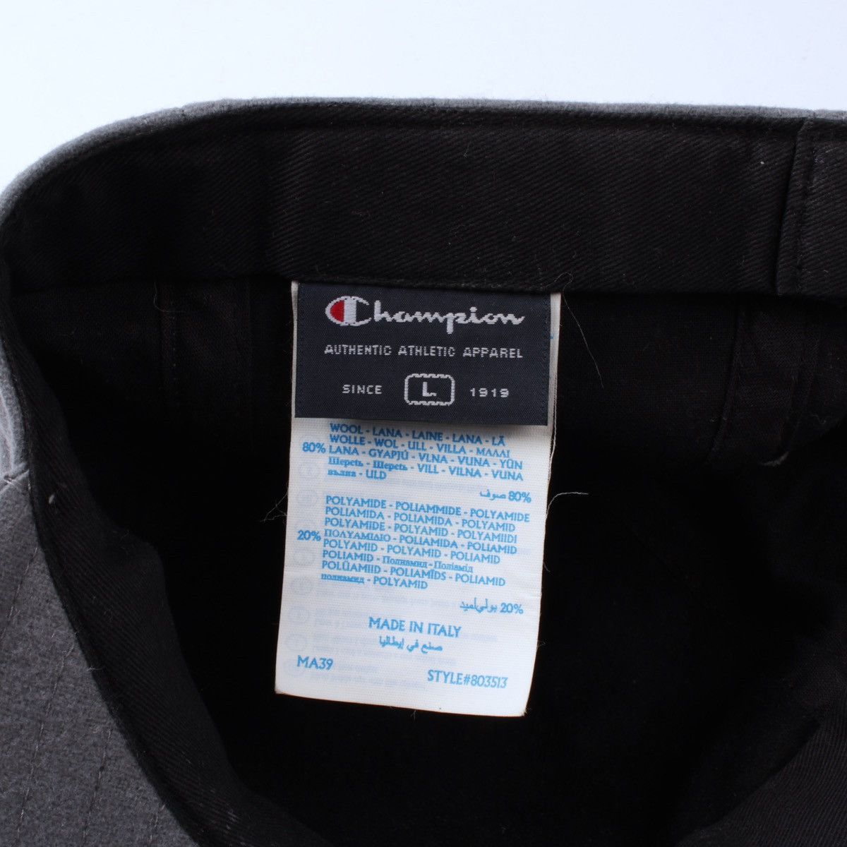 Champion × Vintage CHAMPION Big Logo Wool Blend Gray Cap Snapback Size ONE SIZE - 16 Thumbnail