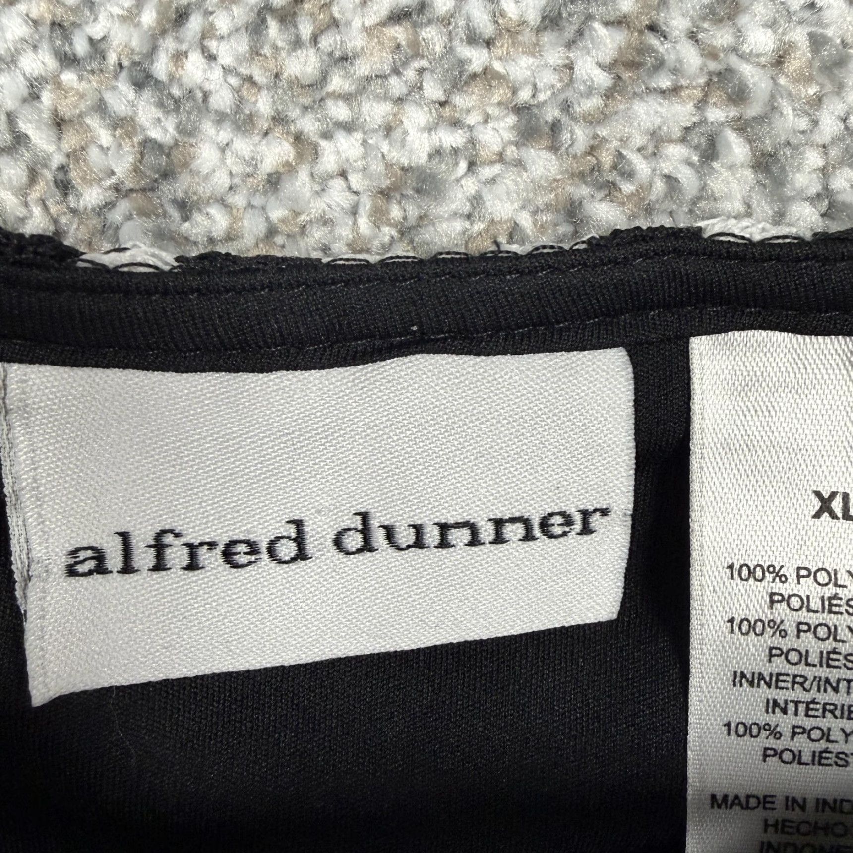 Vintage Alfred Dunner Blouse XL Black Chevron Crochet Layering Chiffon Hem Boho Gothic Dark Coastal Size XL / US 12-14 / IT 48-50 - 4 Thumbnail