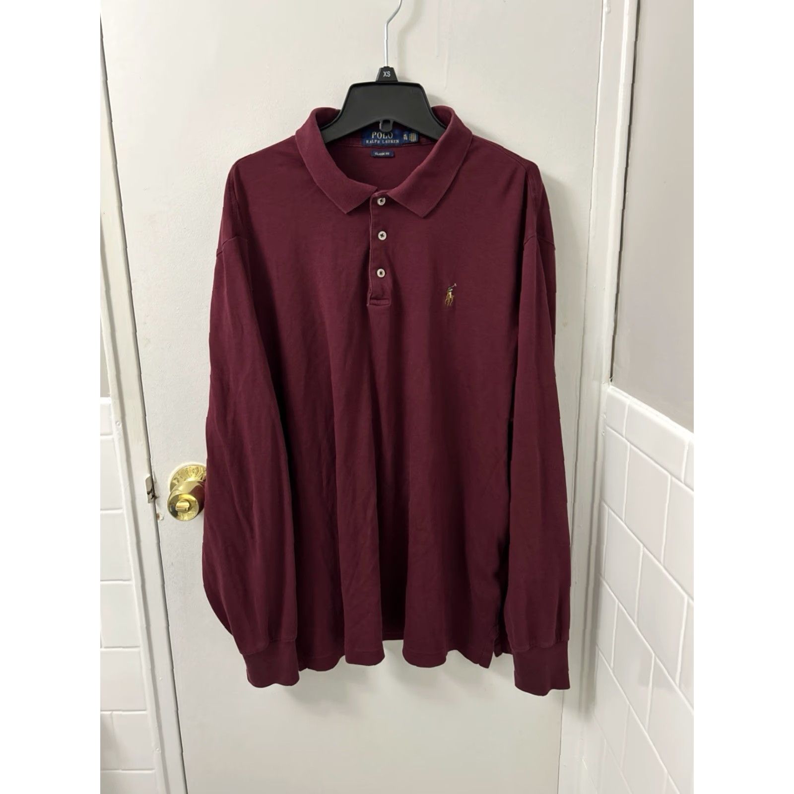 Polo Ralph Lauren Polo Ralph Lauren Shirt Mens XL Red Maroon Classic Fit Rugby L/S Size US XL / EU 56 / 4 - 2 Thumbnail