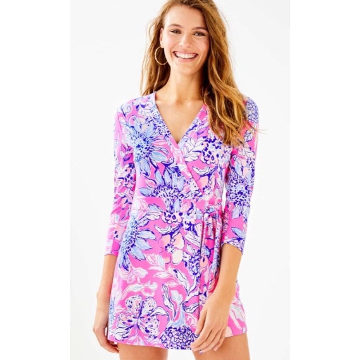 Lilly Pulitzer Lilly Pulitzer Karlie Wrap Romper Pink Tropics Sun Small Size 26" / US 2 / IT 38 - 1 Thumbnail