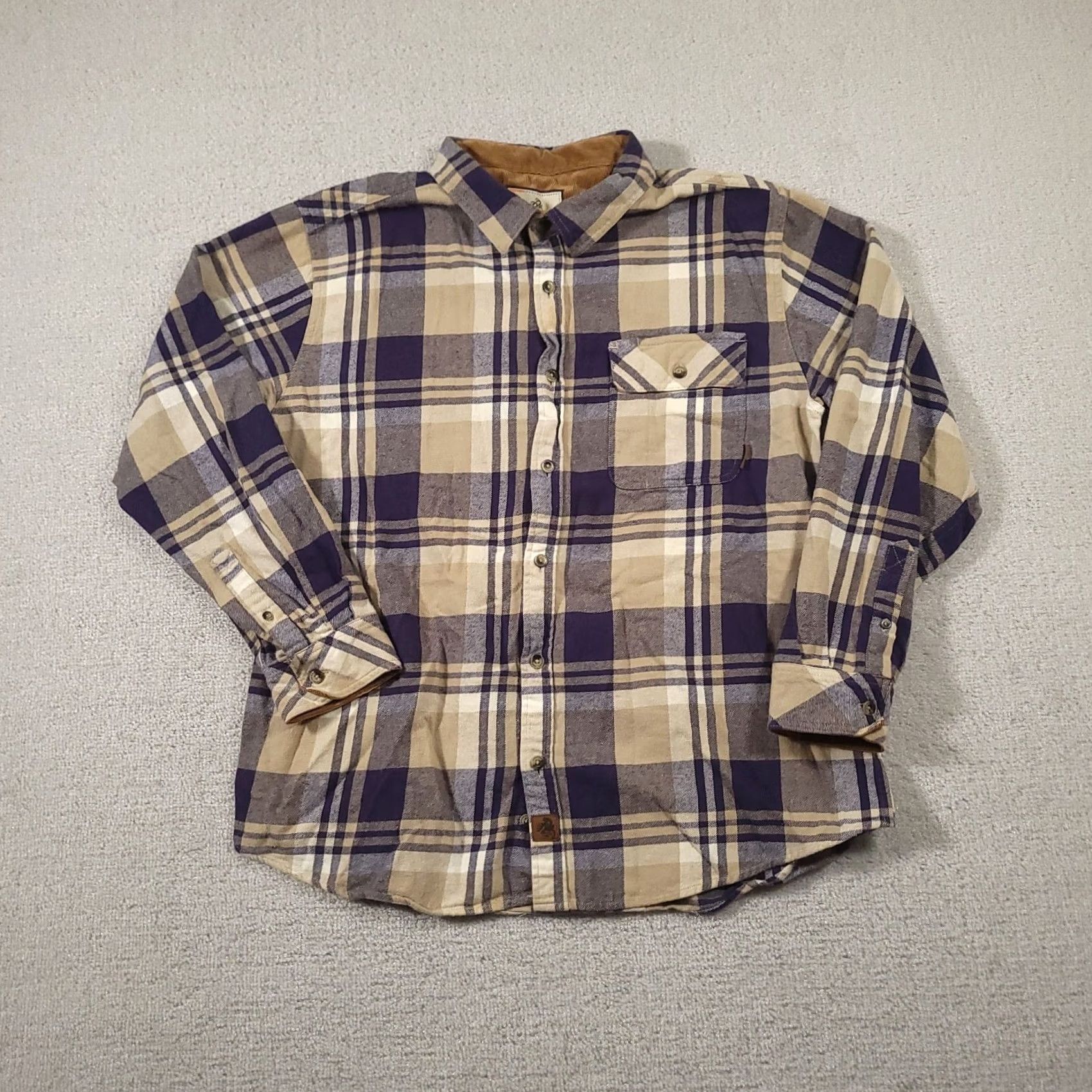 Vintage VINTAGE Legendary Whitetails Flannel Shirt Mens XL Beige Plaid Western Shirt Button-Up Collared Long Sleeve Size US XL / EU 56 / 4 - 2 Thumbnail