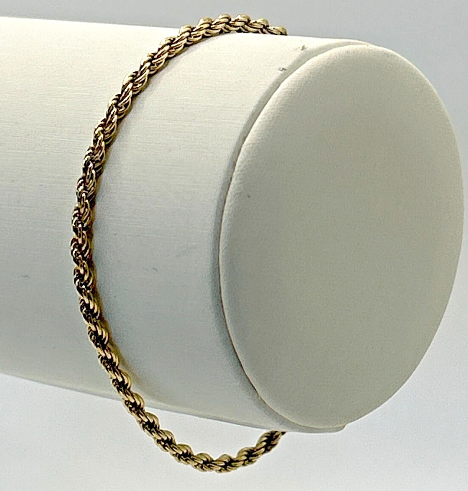 The Unbranded Brand Gold tone 925 Sterling Silver 2.5 mm Rope 7" Bracelet Size ONE SIZE - 1 Thumbnail