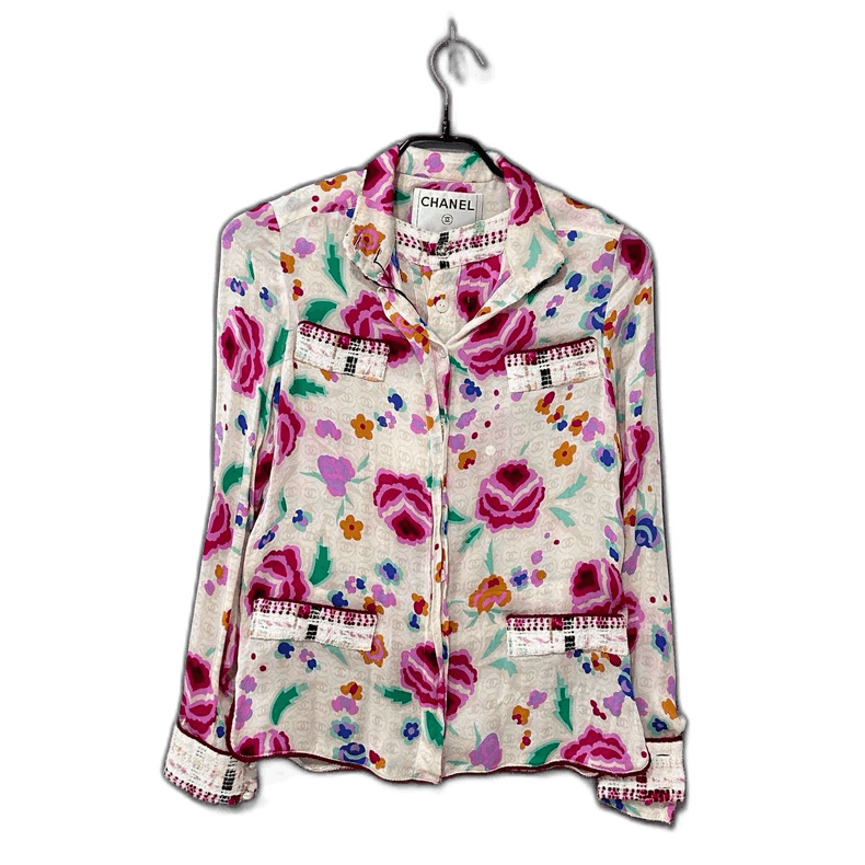 Chanel Chanel Floral Print Silk Blouse Set Size S / US 4 / IT 40 - 1 Thumbnail