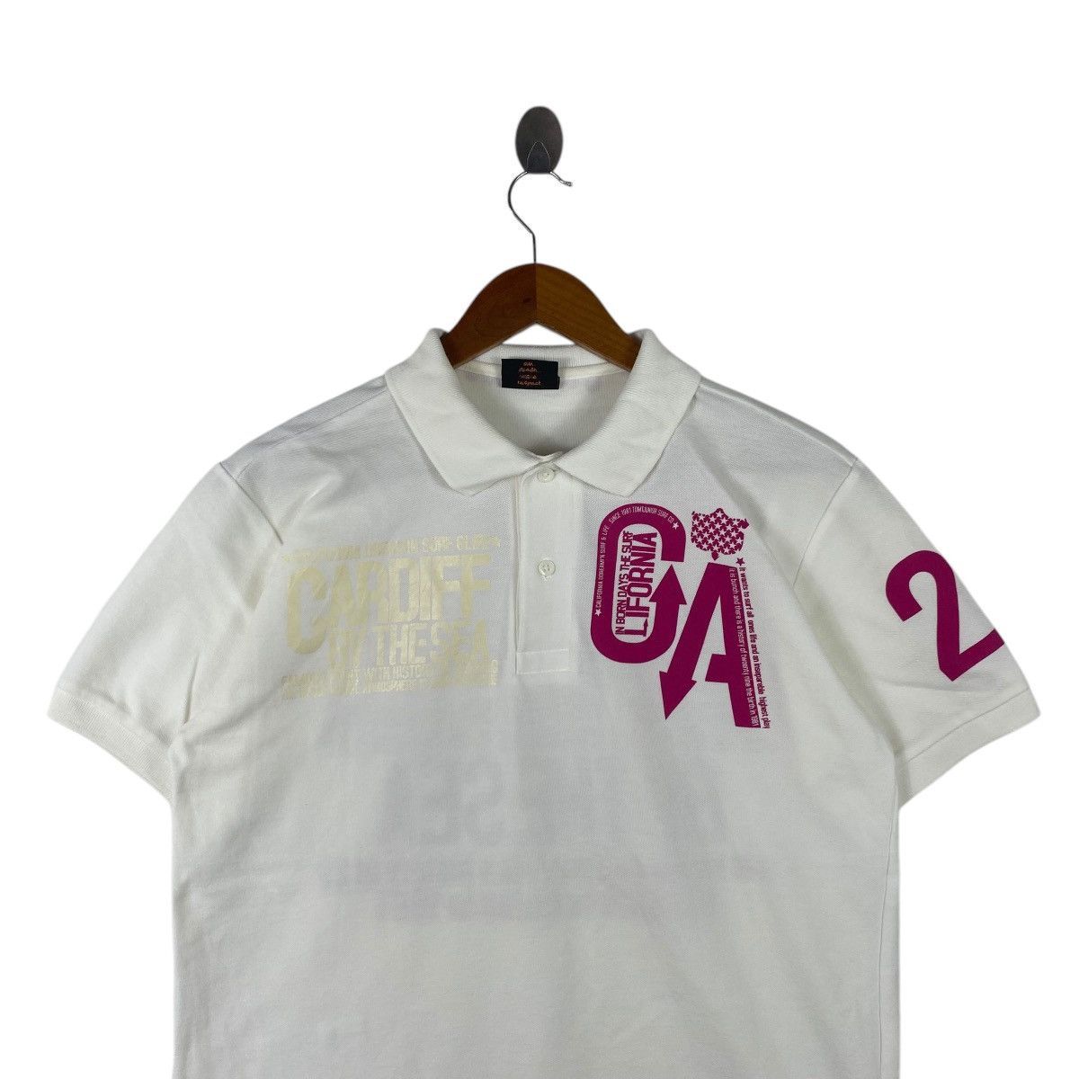 Vintage CARDIFF BY THE SEA California Dreamin Surf & Life Polo Tee Size L / US 10 / IT 46 - 5 Thumbnail