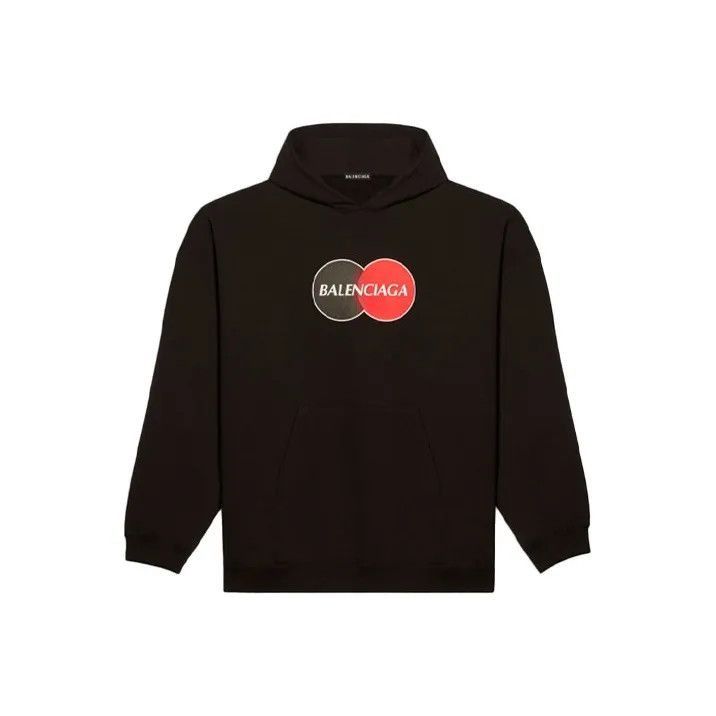 Balenciaga Balenciaga Black Loose Hoodie Sweatshirt for Men 0079-2507 Size US L / EU 52-54 / 3 - 1 Thumbnail