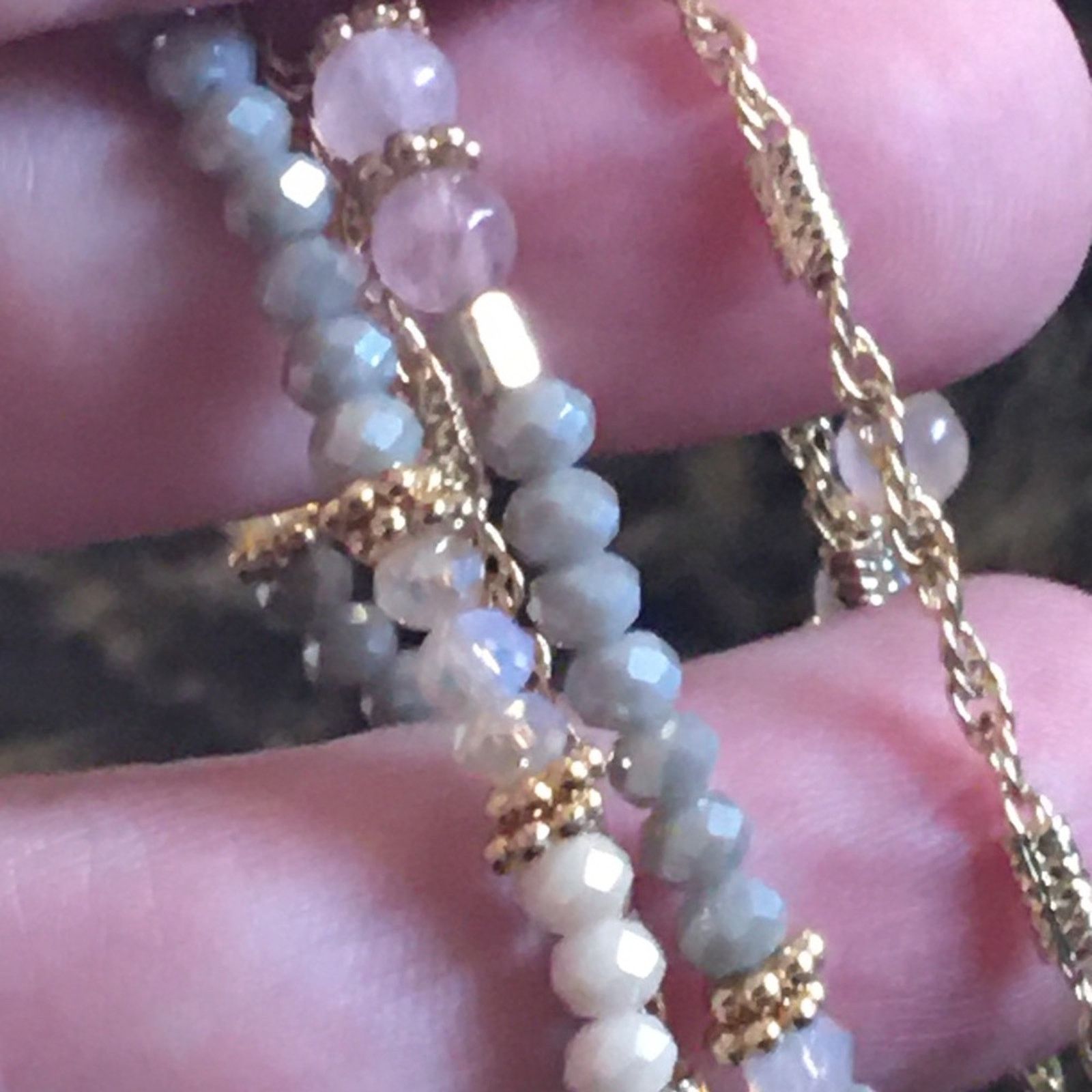 Jewelry Layered gold chain sparkle bead suede necklace Size ONE SIZE - 5 Thumbnail