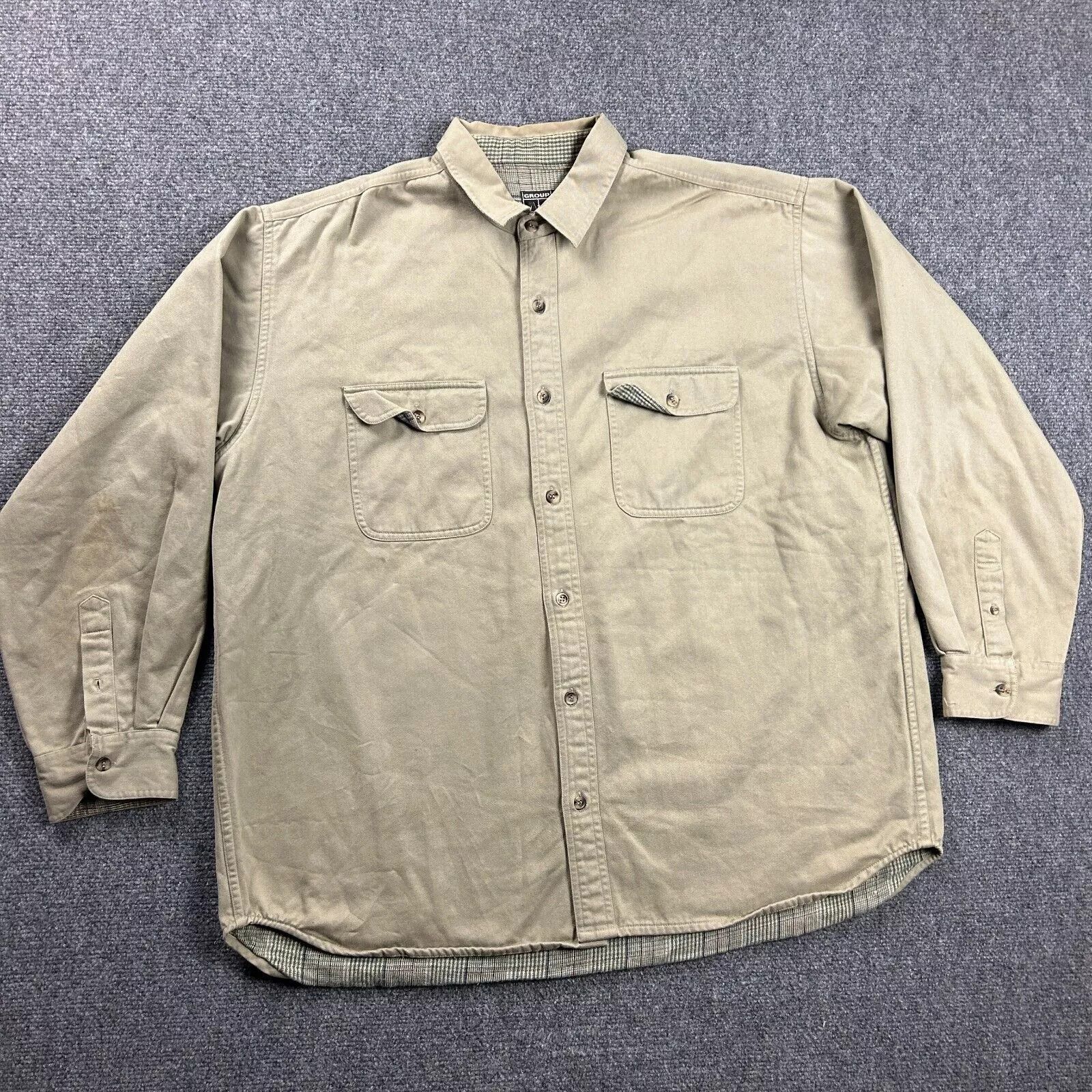 Vintage Vintage A&E Group Shirt Mens XL Flannel Lined Button Up Camp Size US XL / EU 56 / 4 - 1 Thumbnail