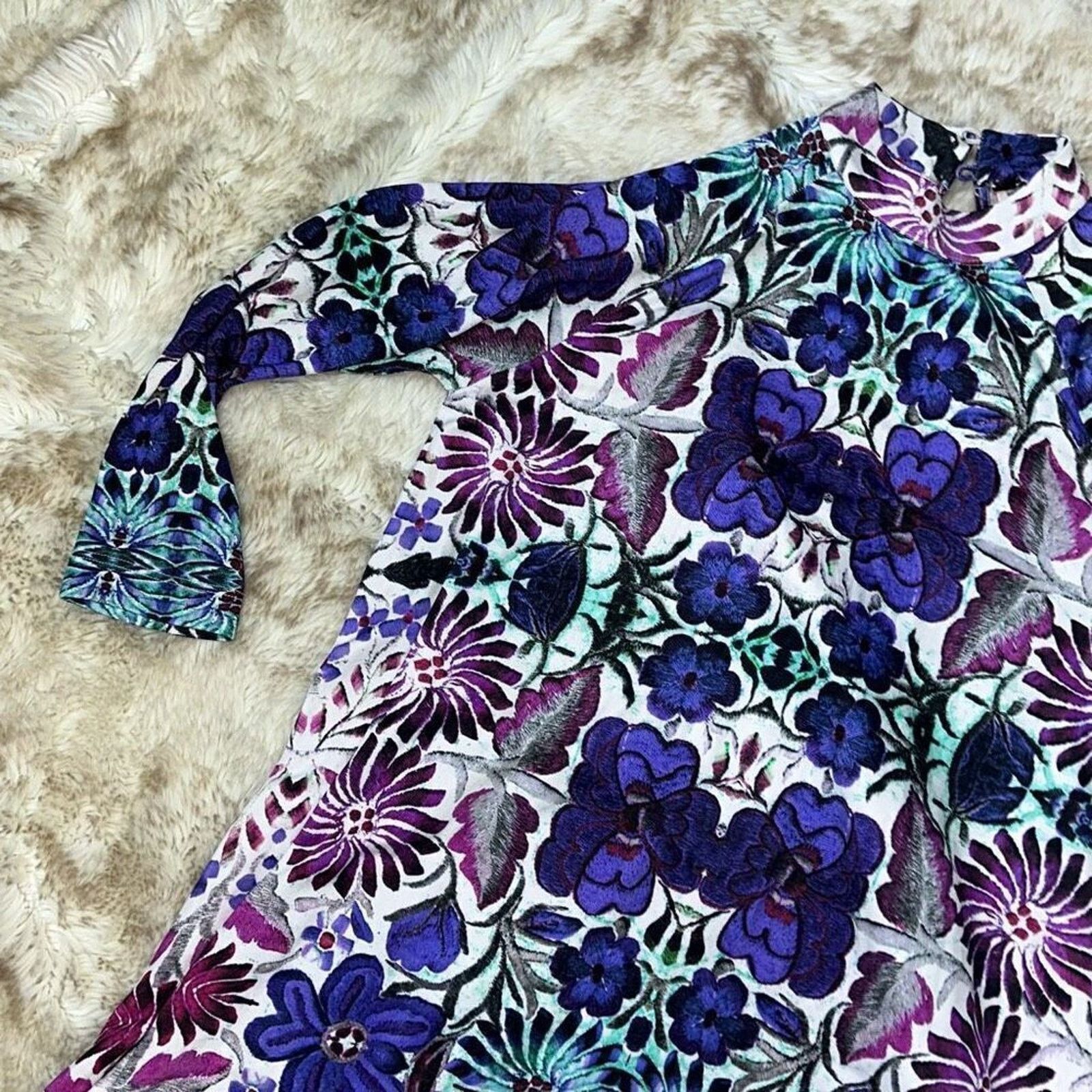 Free People Free People Floral High Neck Turtleneck Mini Dress | Sz XS Size XS / US 0-2 / IT 36-38 - 3 Thumbnail