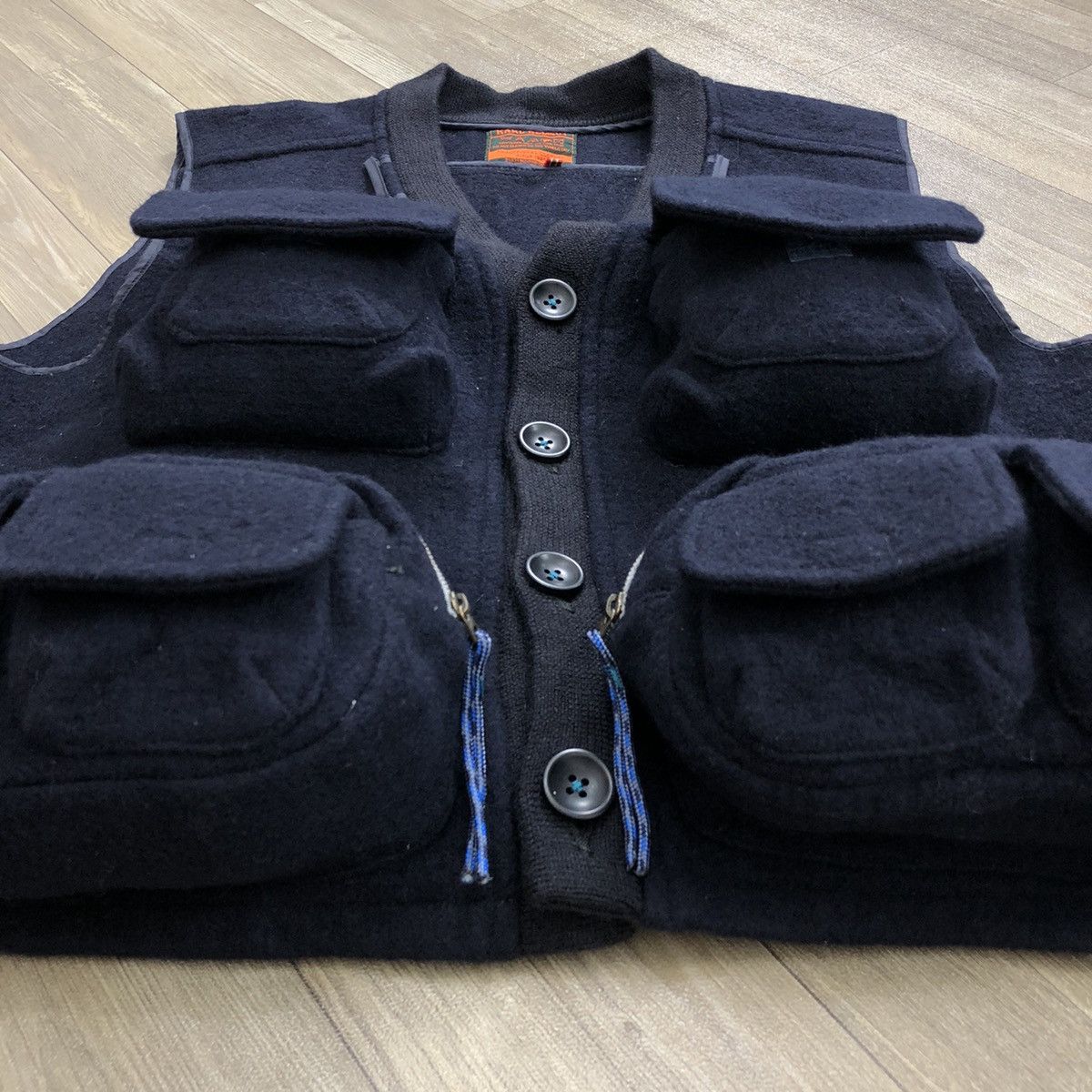 Japanese Brand × Karl Helmut Vintage Karl Helmut Pink House 3D Multi Pocket Wool Vest Size US L / EU 52-54 / 3 - 6 Thumbnail