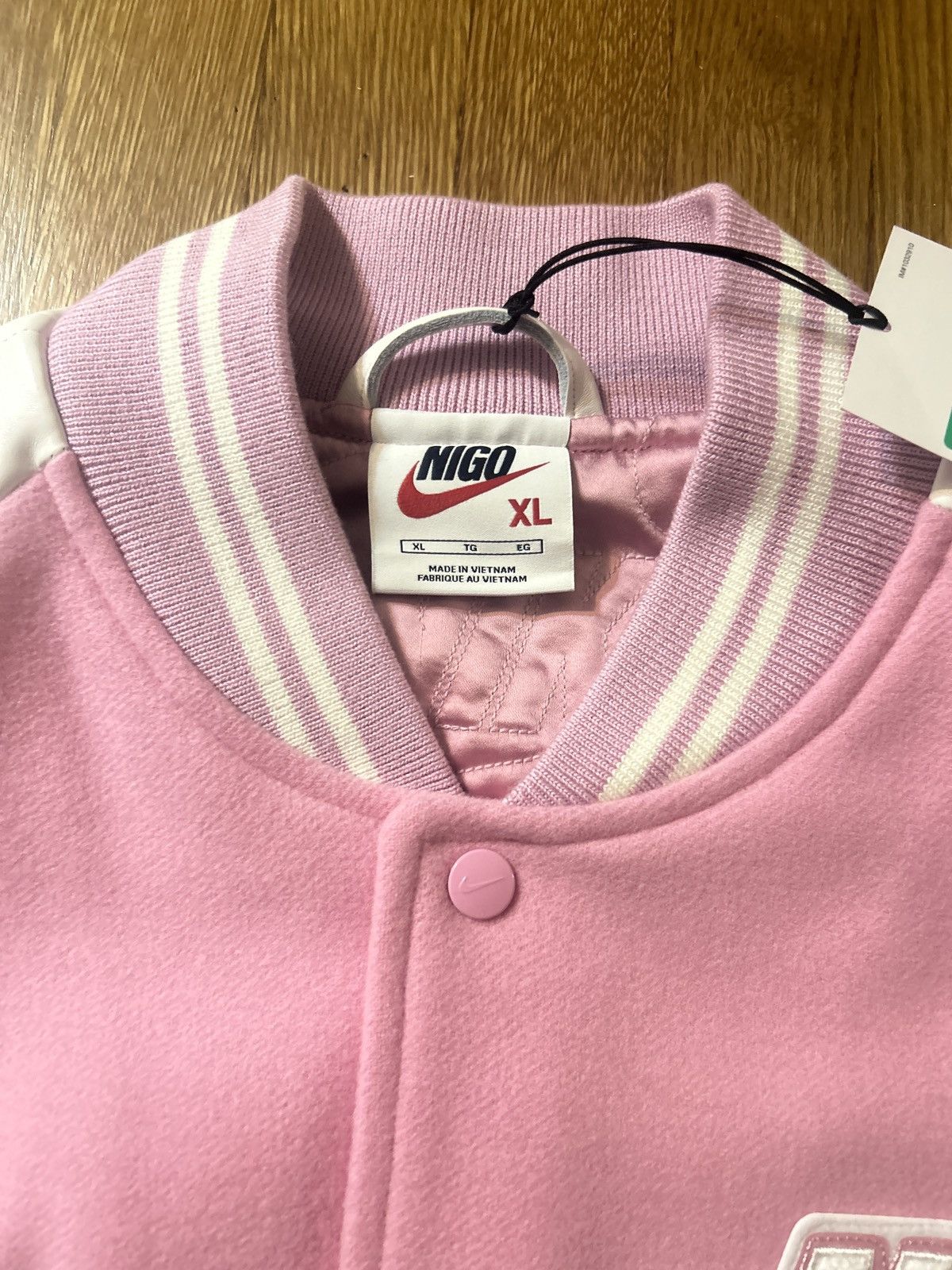 Nigo × Nike NIGO X NIKE COLLAB VARSITY JACKET PINK Size US XL / EU 56 / 4 - 4 Thumbnail