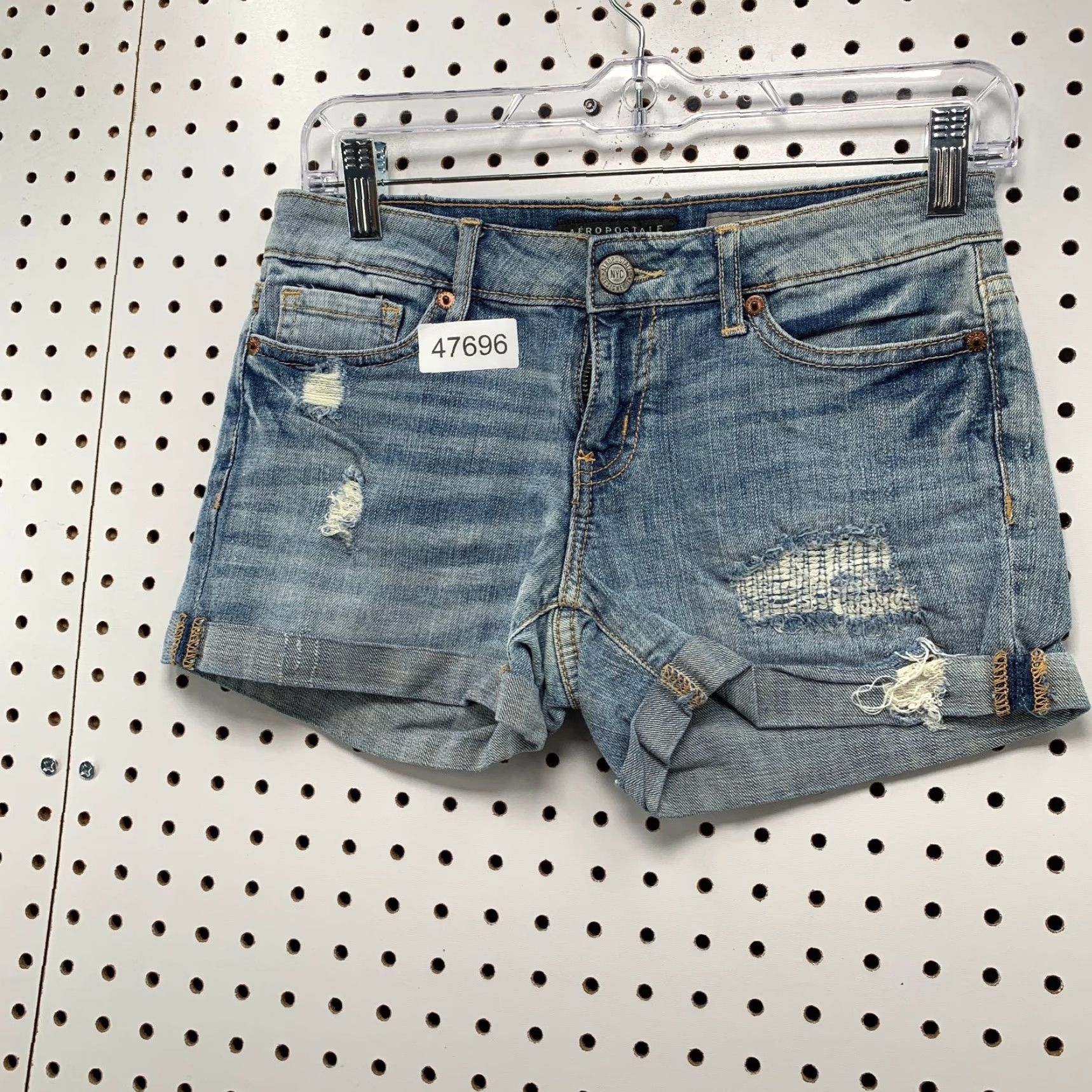 Vintage Aéropostale Denim Bermuda Shorts Womens 0 Blue Distressed Cuffed Hem 28x3 Size 25" / US 0 / IT 36 - 5 Thumbnail