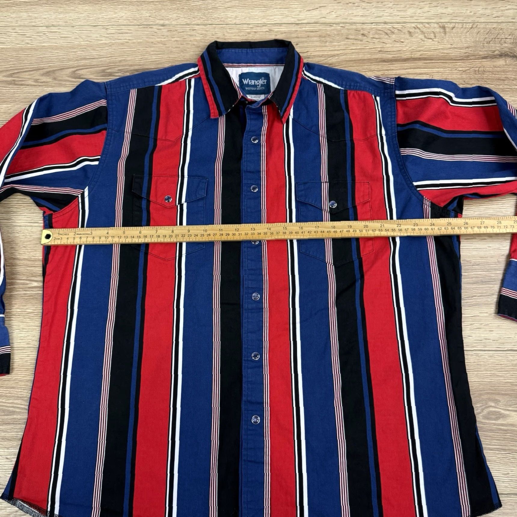 Wrangler VINTAGE Wrangler Brushpopper XL Pearl Snap Blue Red Pearl Snap Western Cowboy Shirt Mens XL Blue Pearl Snap Western Cowboy Shirt Size US XL / EU 56 / 4 - 5 Thumbnail