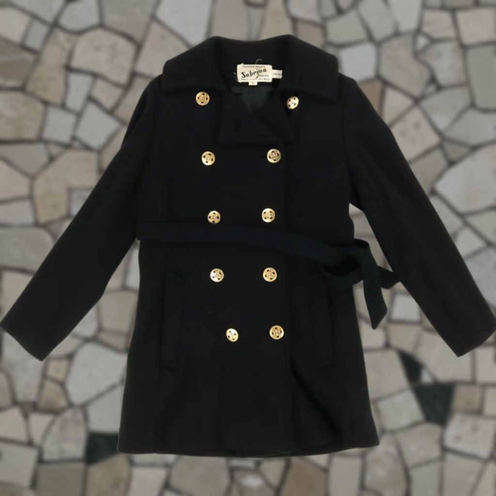 Doublet VTG Sabrina Knits Heavy Wool Double Breasted Coat Jacket Women Black 8 Size M / US 6-8 / IT 42-44 - 1 Thumbnail