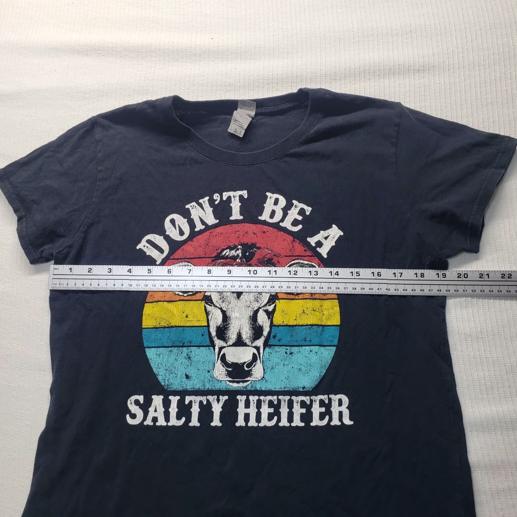 Vintage Don't Be a Salty Heifer Cow Tee T-Shirt Short Sleeve Adult Women's L Large Black Shirt Funny Women Size L / US 10 / IT 46 - 4 Thumbnail