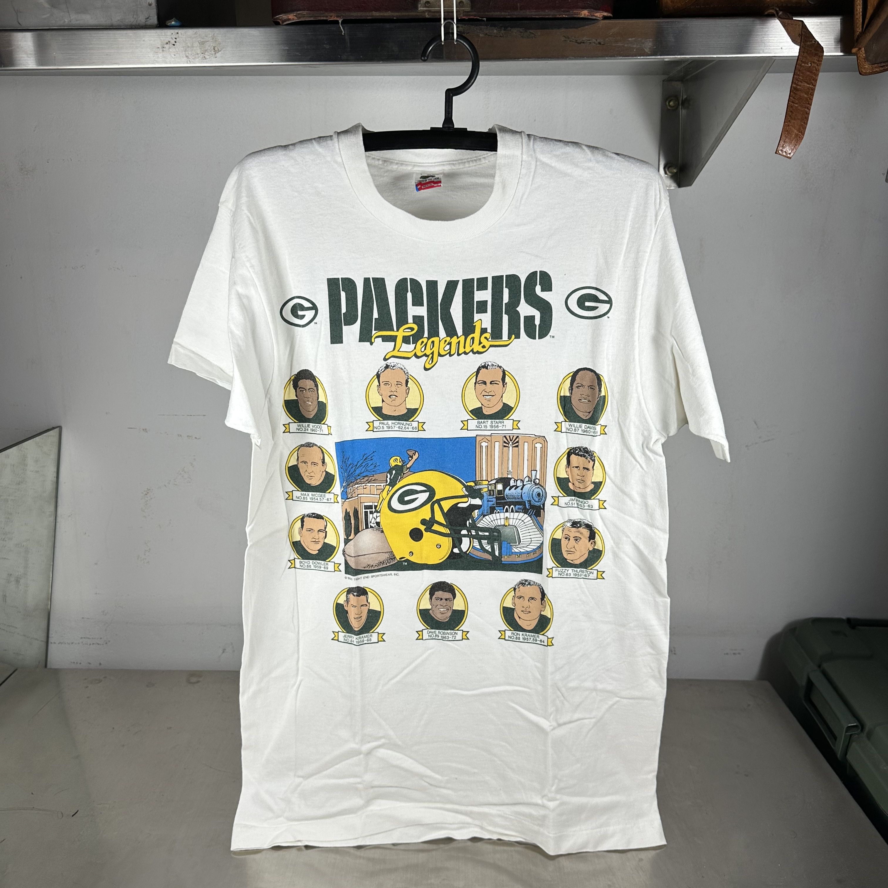 Vintage Vintage 1990 Green Bay Packers Legends NFL Caricature Tee Size US L / EU 52-54 / 3 - 1 Thumbnail