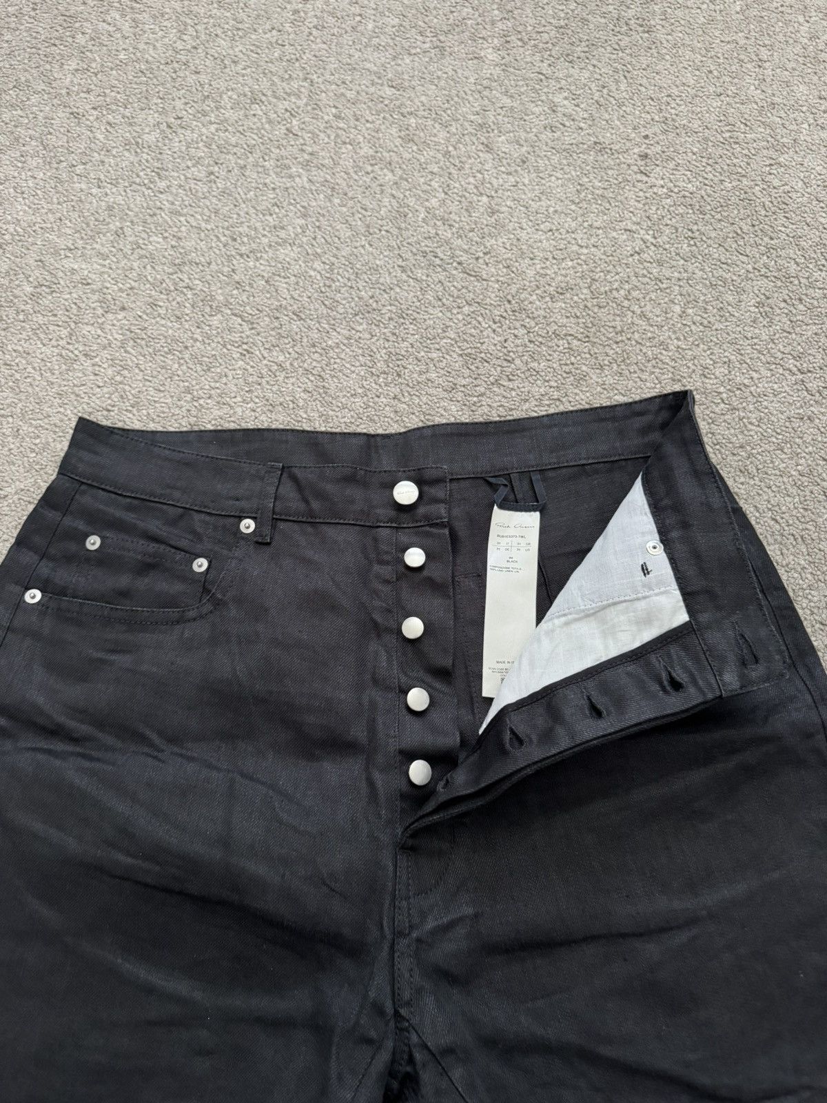 Rick Owens SS25 Rick Owens Mainline Hollywood Geth Cuttoff Linen Shorts Size US 31 - 3 Thumbnail