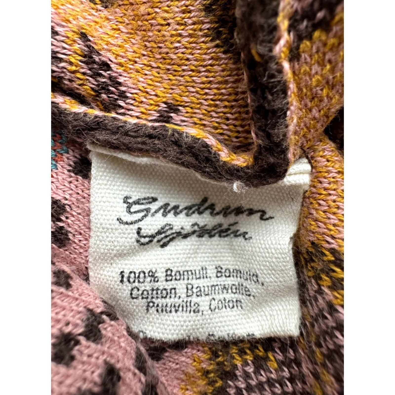 Vintage Gudrun Sjoden Women Cotton Sweater Jumper L Brown Nordic Boho Pattern Knit Size L / US 10 / IT 46 - 5 Thumbnail