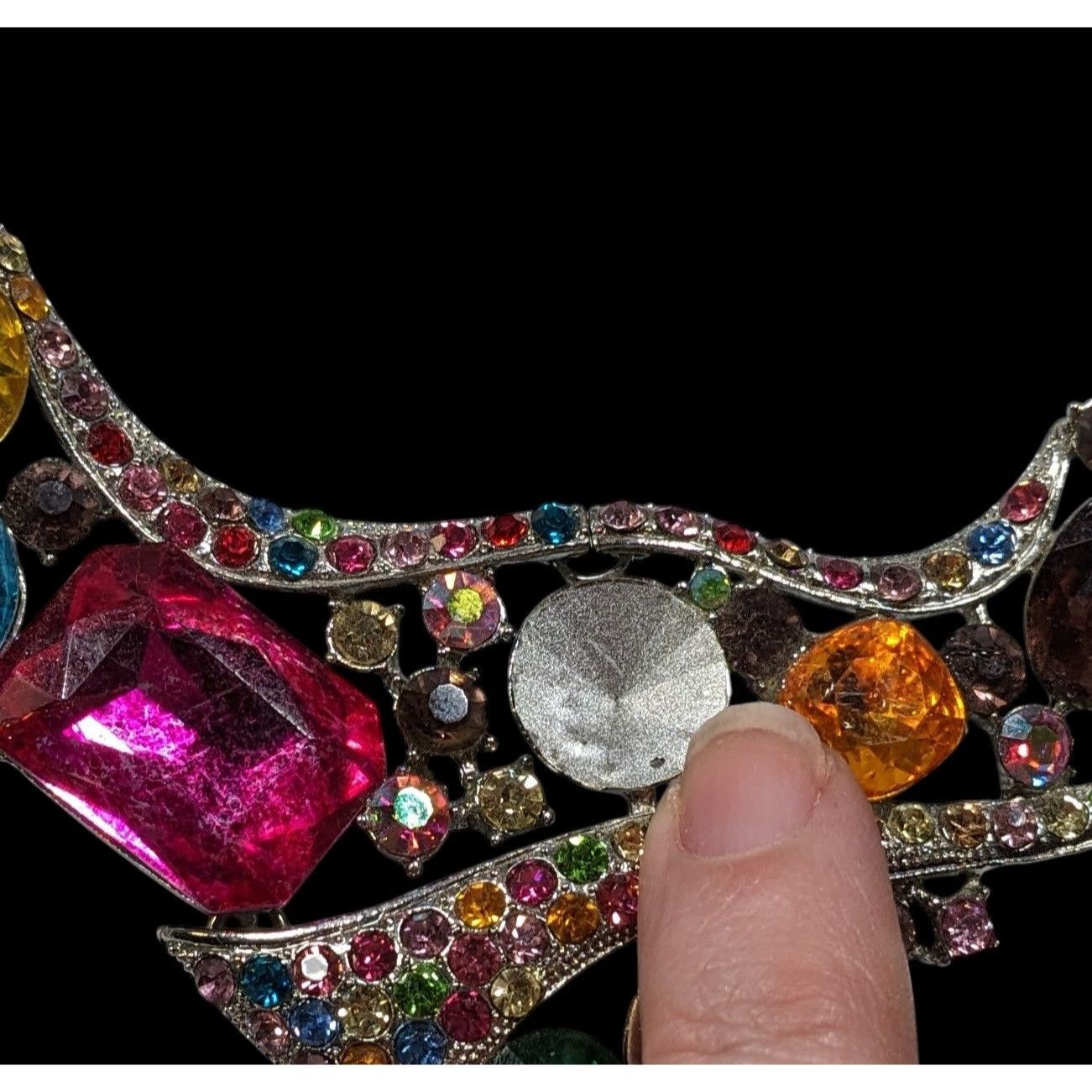 Other Whimsical Glamorous Rainbow Gemmed Collar Necklace Size ONE SIZE - 3 Thumbnail