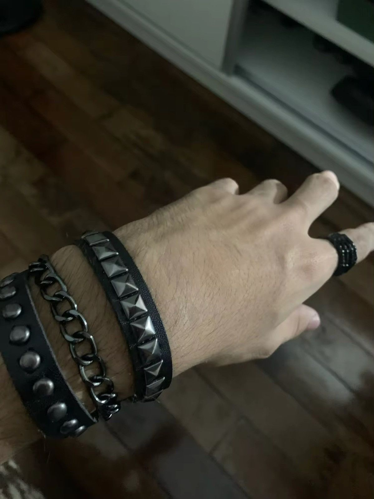 Japanese Brand × Vintage Punk stuff Leather Studded Bracelet Size ONE SIZE - 4 Thumbnail