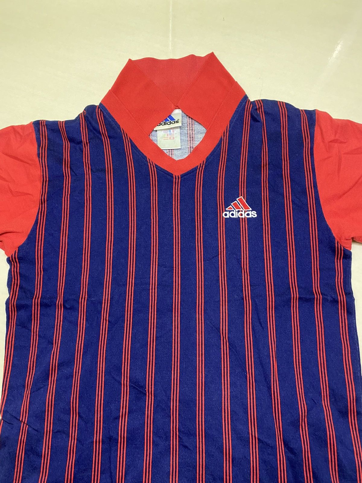 Adidas Adidas Vintage Striped Polo Tee Size US M / EU 48-50 / 2 - 4 Thumbnail
