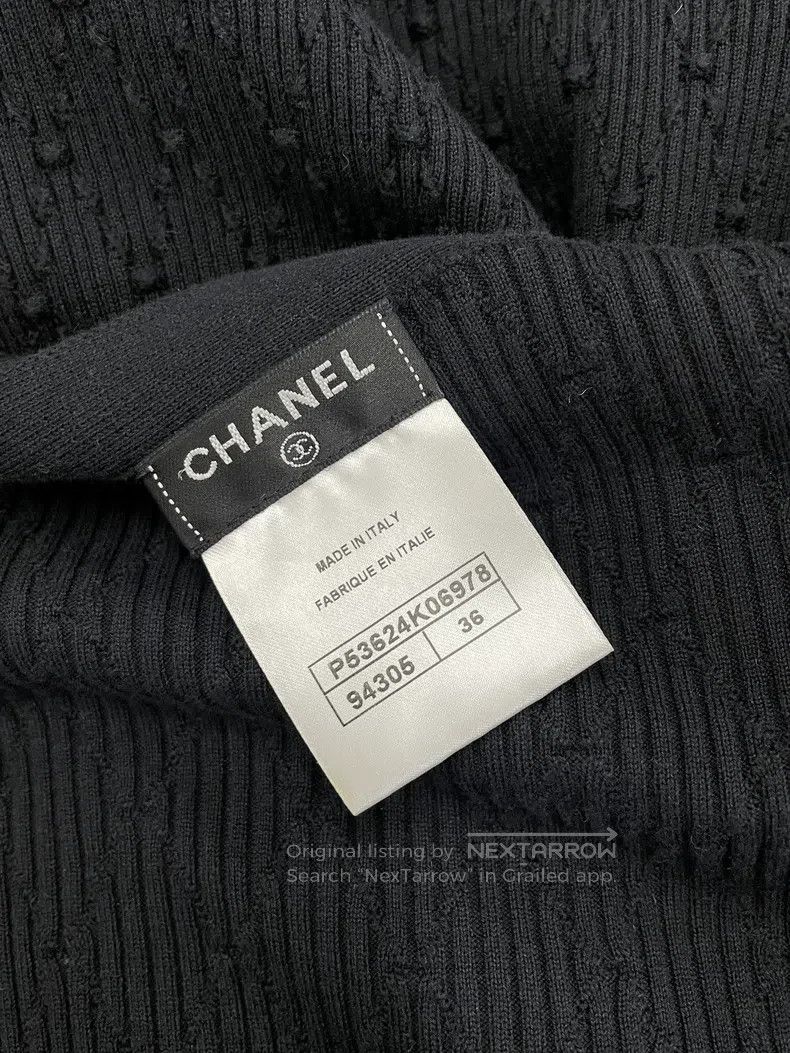 Chanel Chanel Black diamond check knitted double c button long sl Size XS / US 0-2 / IT 36-38 - 5 Thumbnail