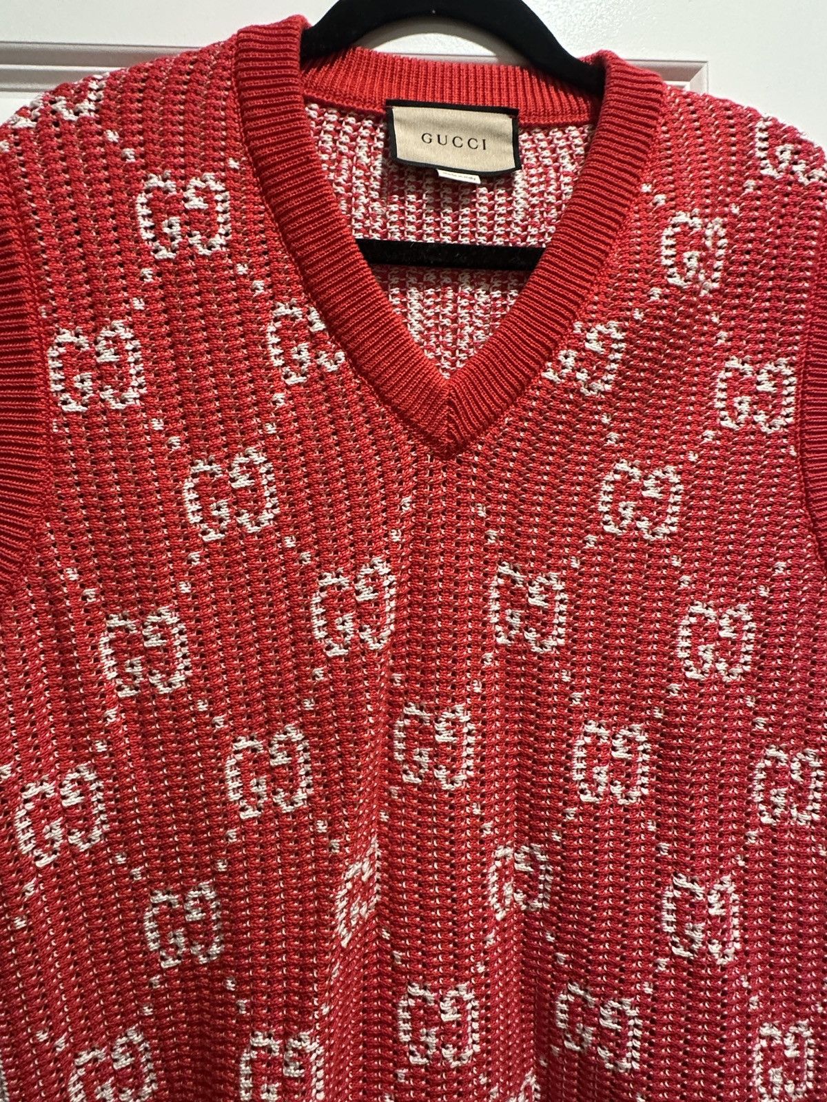 Gucci Red Gucci Vest Knit Size US XL / EU 56 / 4 - 4 Thumbnail