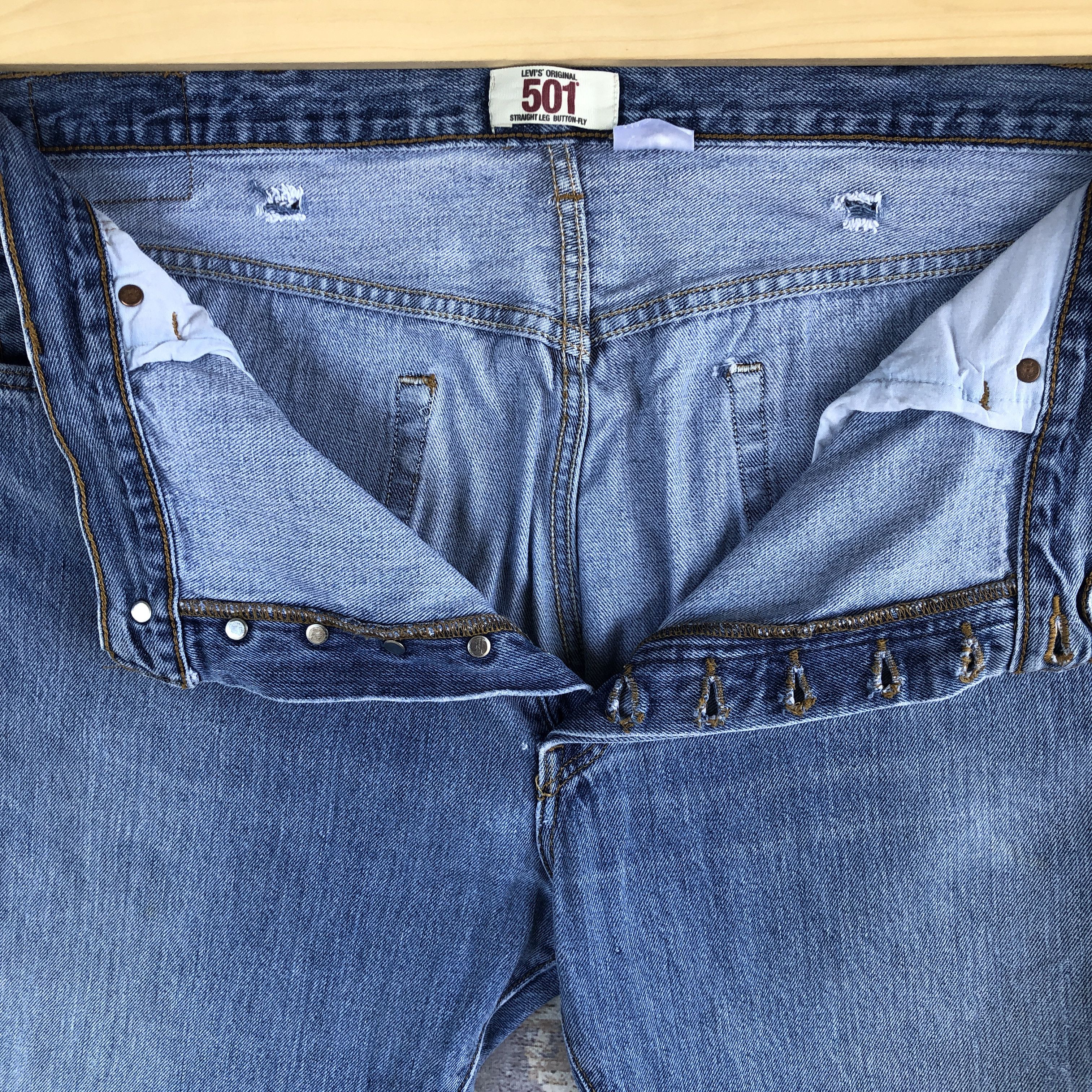 Levi's Vintage Levis 501 Ripped Jeans Levi's Faded Stonewash Denim Size US 40 / EU 56 - 9 Thumbnail