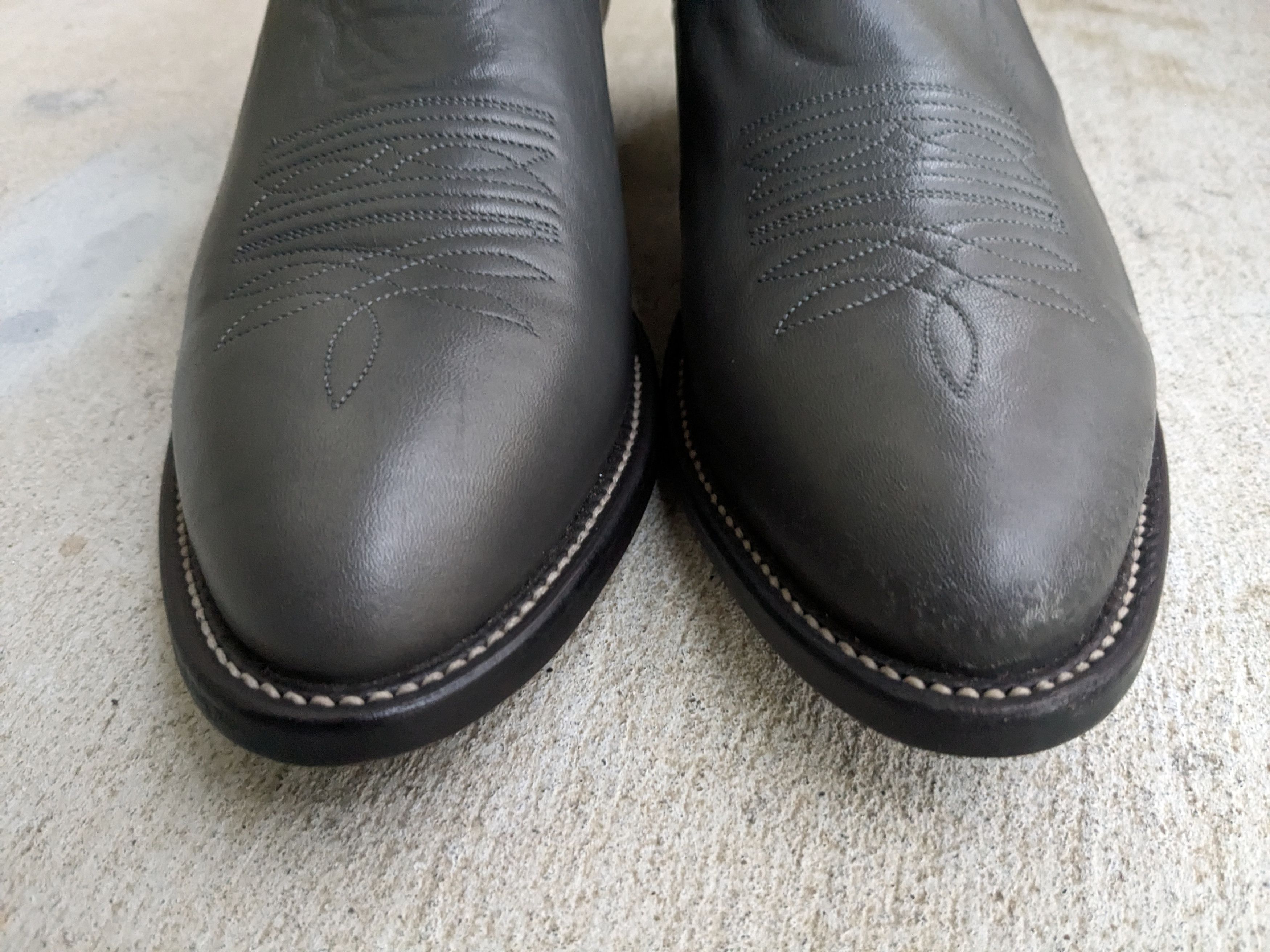 Nocona Nocona Cowboy Boots Gray 11.5 D Leather USA Black Size US 11.5 / EU 44-45 - 2 Thumbnail