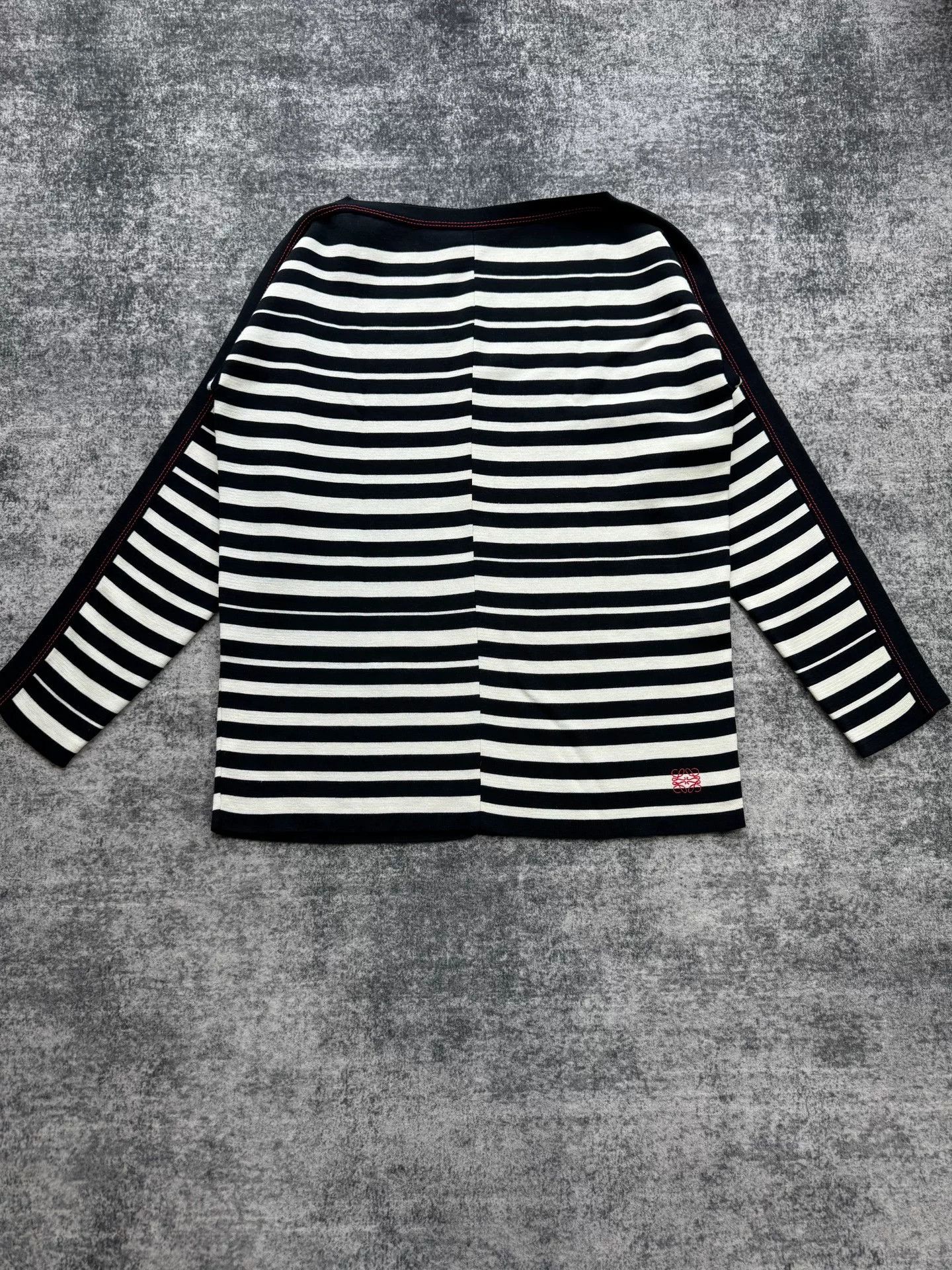 Loewe Loewe Striped Embroidered Logo Off-Shoulder Sweater Size M / US 6-8 / IT 42-44 - 1 Thumbnail