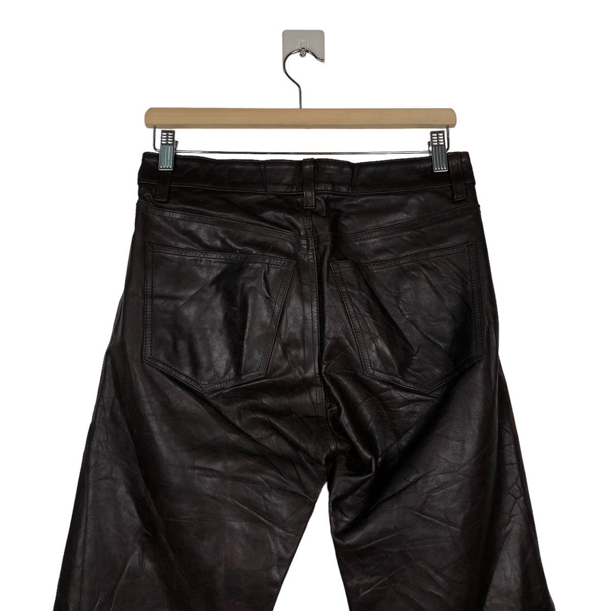 Genuine Leather 🔥Rich Brown Leather Biker Jacket Gap Inspire Issey Miyake Size US 30 / EU 46 - 9 Thumbnail