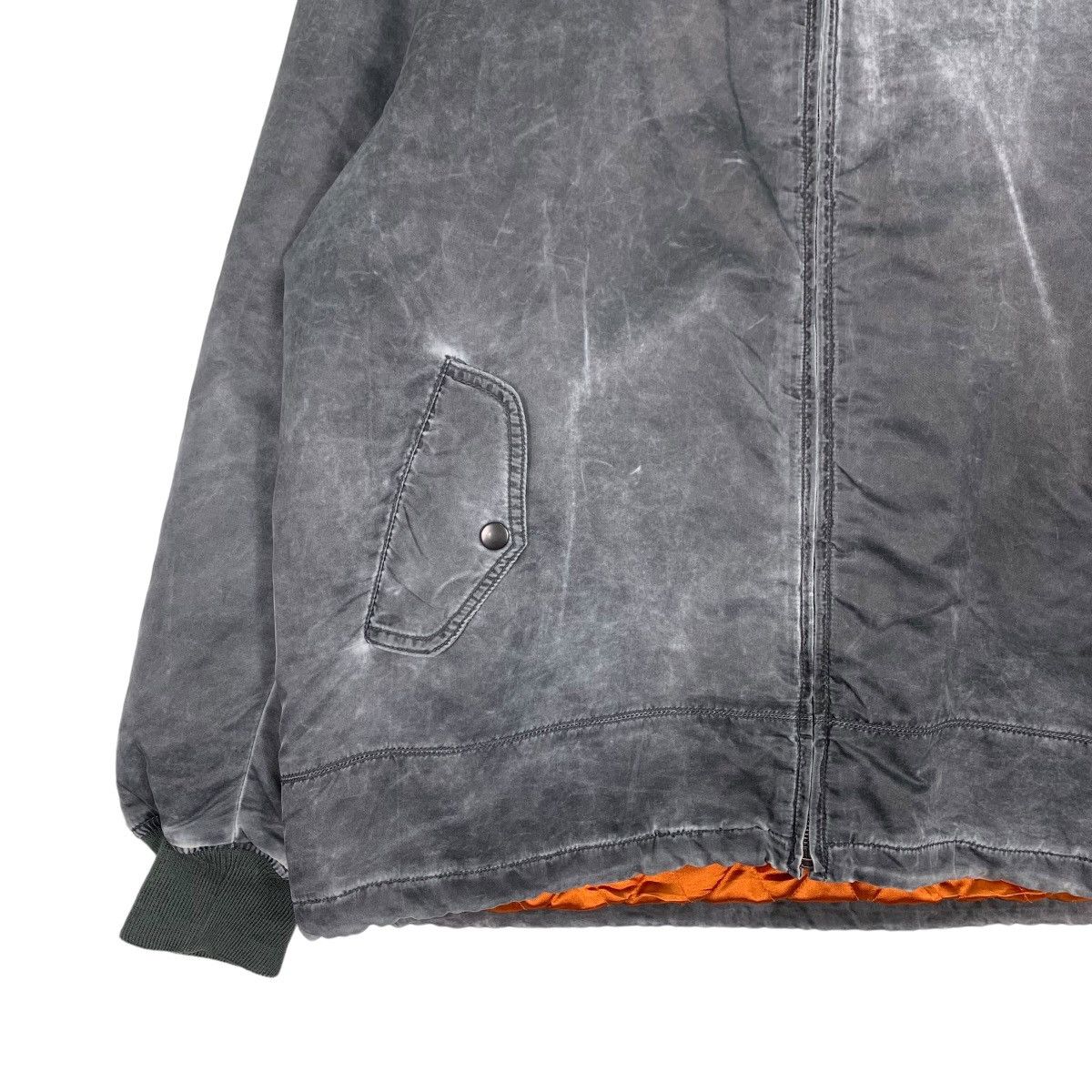 Japanese Brand NTW New Trend World Gray Washed Bomber Jacket #1084-C49 Size US L / EU 52-54 / 3 - 3 Thumbnail