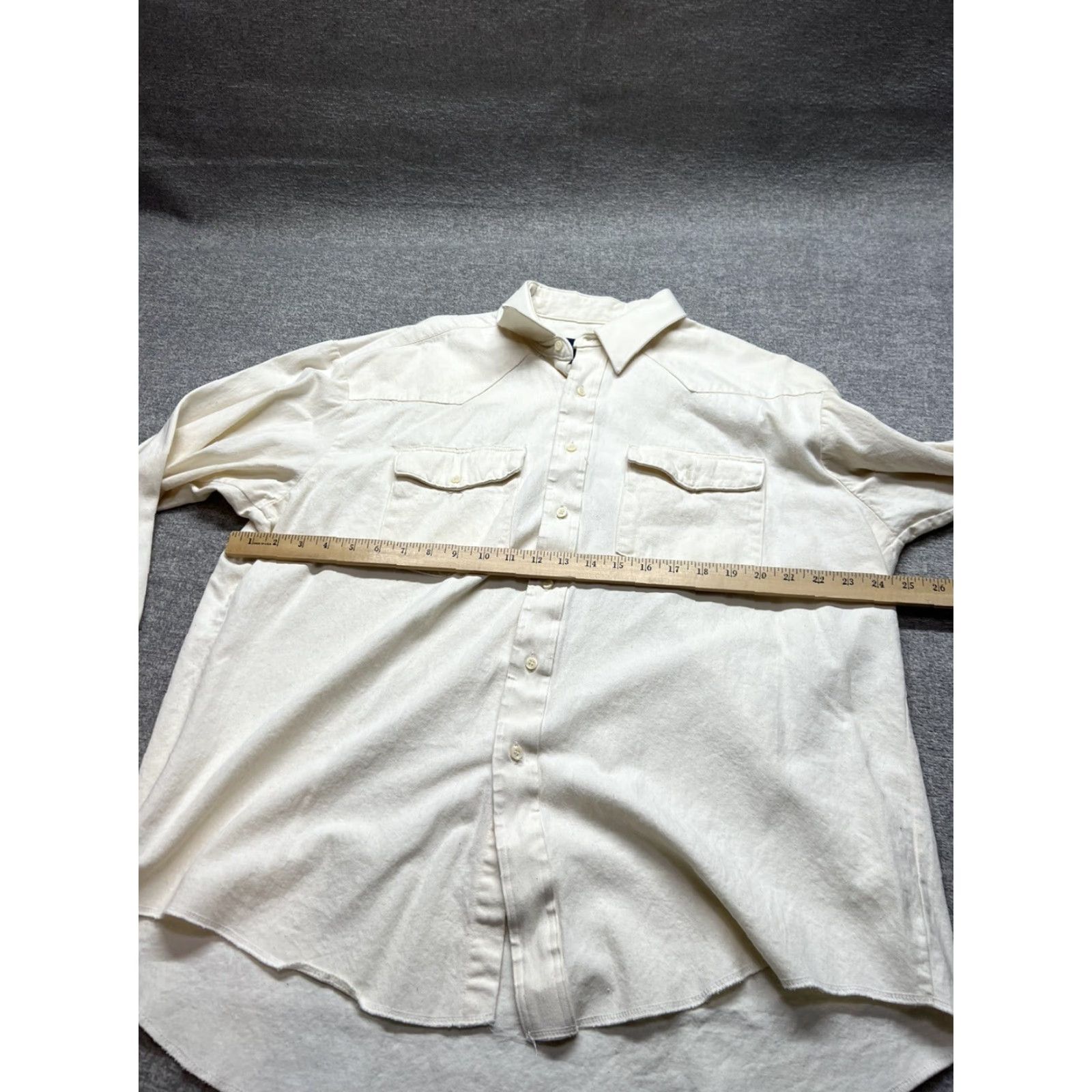 Wrangler VINTAGE Wrangler Button Down Shirt Mens 2XL Cotton Brushpopper Cowboy Western Beige Multicoloured 90s Cowboy Mens Button-Up Shirt Size US XXL / EU 58 / 5 - 7 Thumbnail