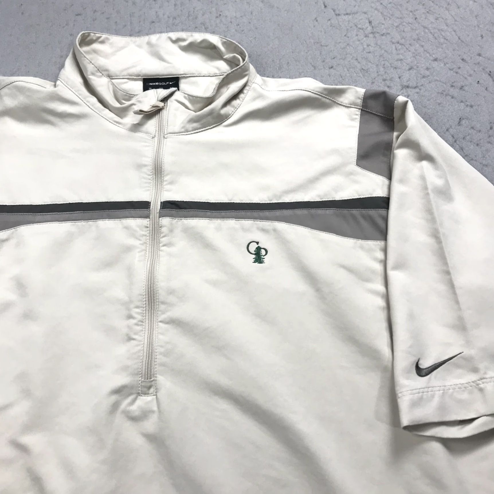 Nike Nike Golf Jacket Mens XL Beige 1/4 Zip Windshirt Logo Sports Basic Jacket Size US XL / EU 56 / 4 - 3 Thumbnail