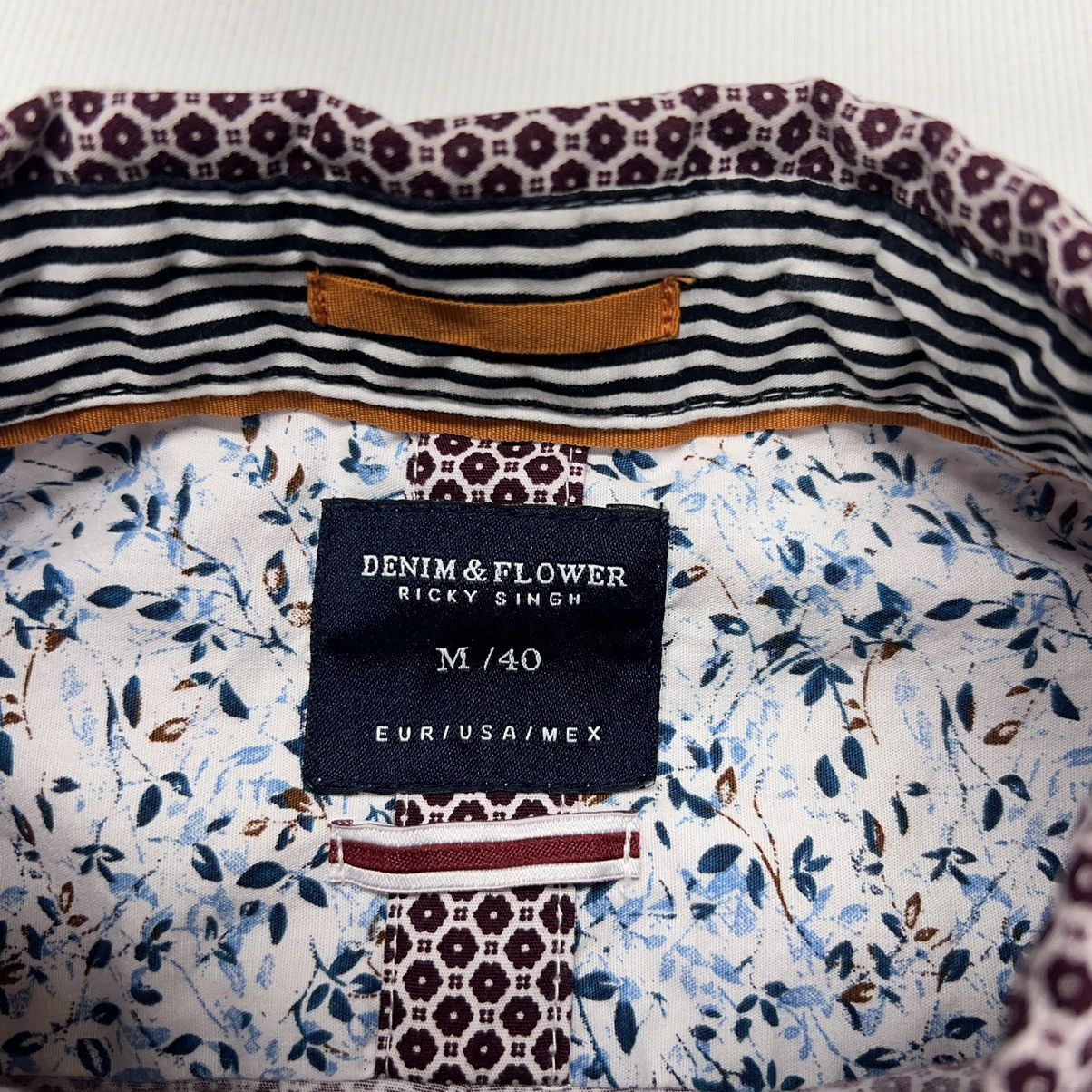Other Denim And Flower Button Down Shirt Red Floral Flower Print Size US M / EU 48-50 / 2 - 4 Thumbnail