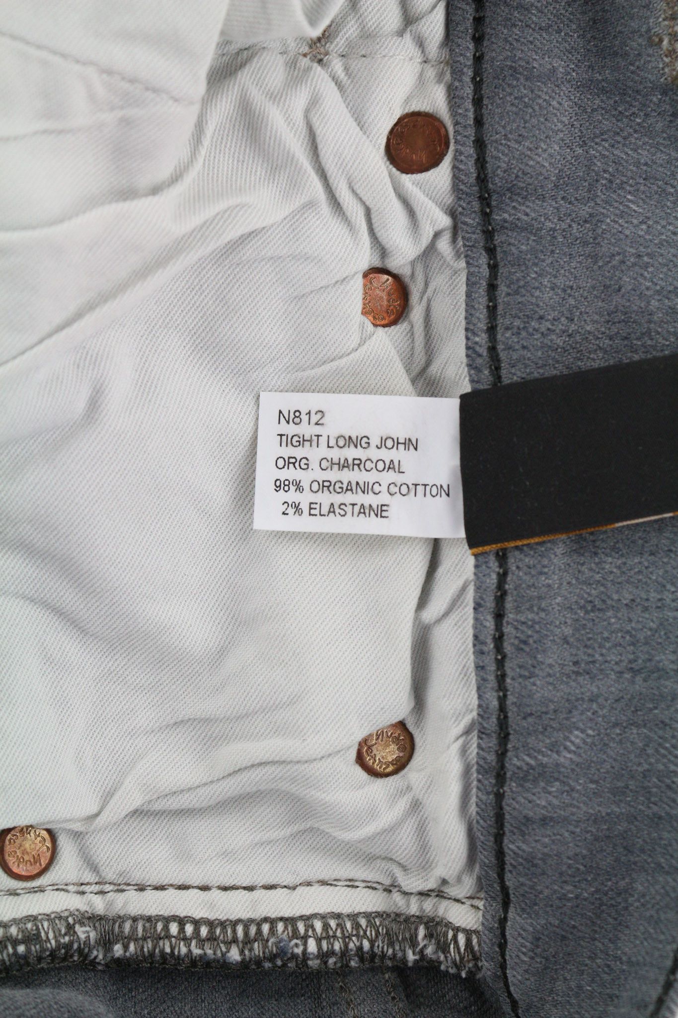 Nudie Jeans TIGHT LONG JOHN W30/L34 Organic Charcoal Jeans 80698 Size US 30 / EU 46 - 7 Thumbnail