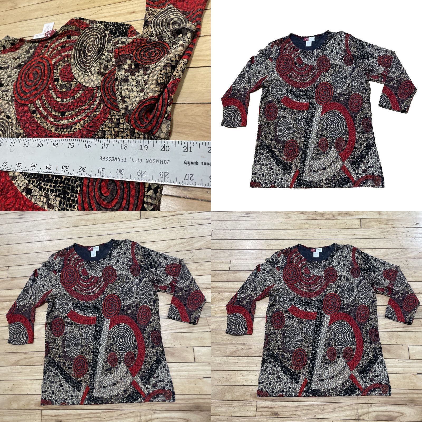 JM Collection JM Collection Top Womens L Made USA Vtg Y2k Abstract Fairy Boho 90s Flowy Large Shirt Multicolor Geometric Crew Neck 3/4 Sleeve Casual Womens Size L / US 10 / IT 46 - 8 Thumbnail