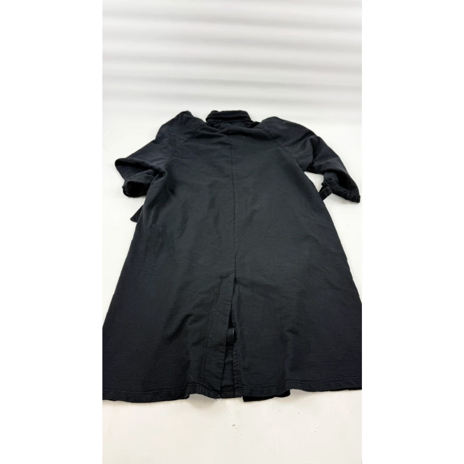 Vintage Tom Tom California Dress Shirt Dress Duster Black Womens Medium 100% Cotton Made USA Midi Button Front Collared Puff Raglan Sleeve Casual Size M / US 6-8 / IT 42-44 - 7 Thumbnail
