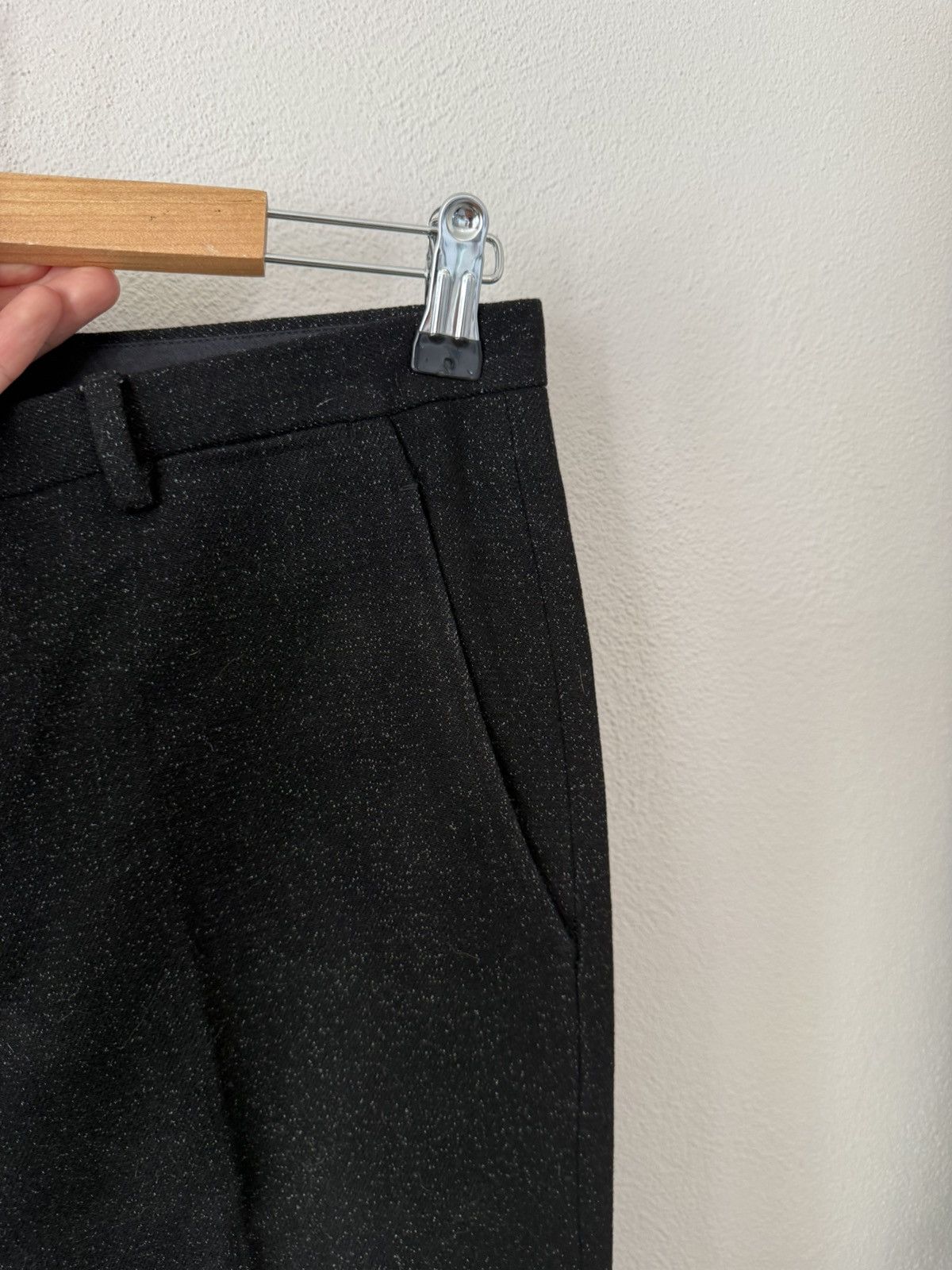 Jil Sander Black Wool Trousers with Subtle Sparkle Finish Size US 33 - 7 Thumbnail